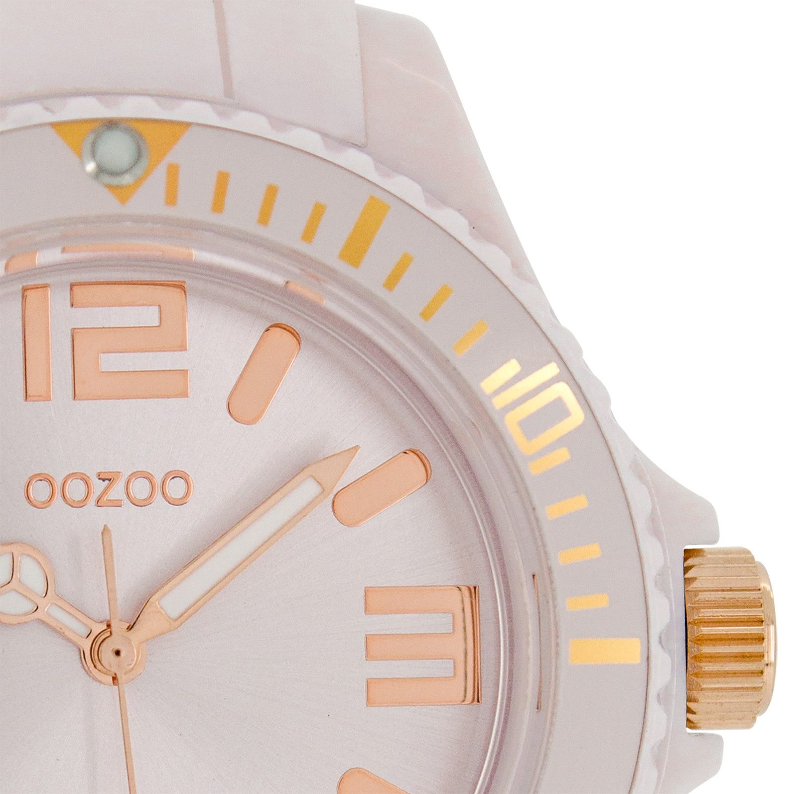 OOZOO Quarzuhr Oozoo Damen Armbanduhr Timepieces Analog, (Analoguhr), Damenuhr rund, extra groß (ca. 48mm) Silikonarmband, Fashion-Style
