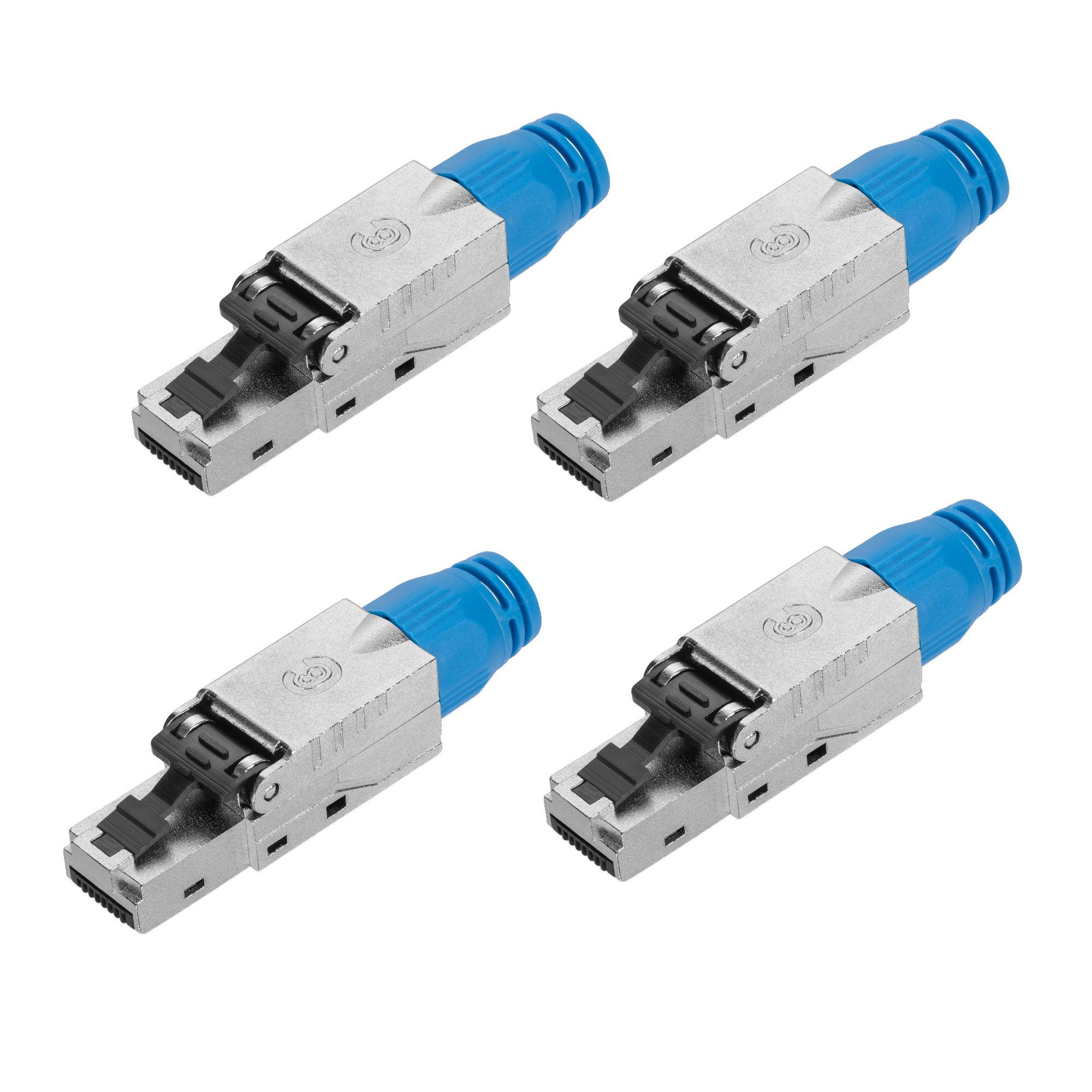 4x CAT 8 RJ45 Netzwerkstecker - geschirmt - werkzeuglos Netzwerkkabel