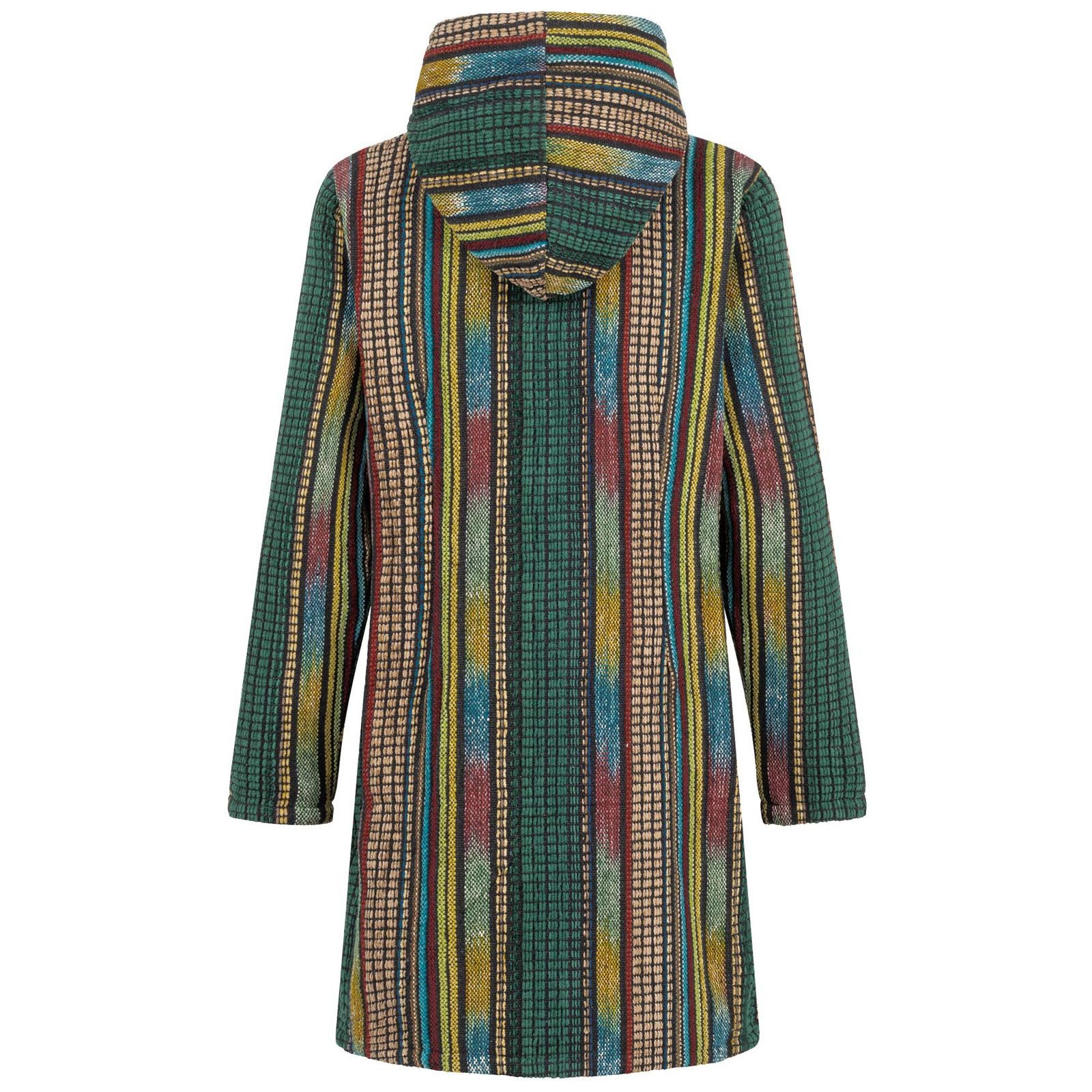 KUNST UND MAGIE Langjacke Damen Gheri Jacke Kurzmantel Kapuze -Hippie Goa Boho Damen Mantel