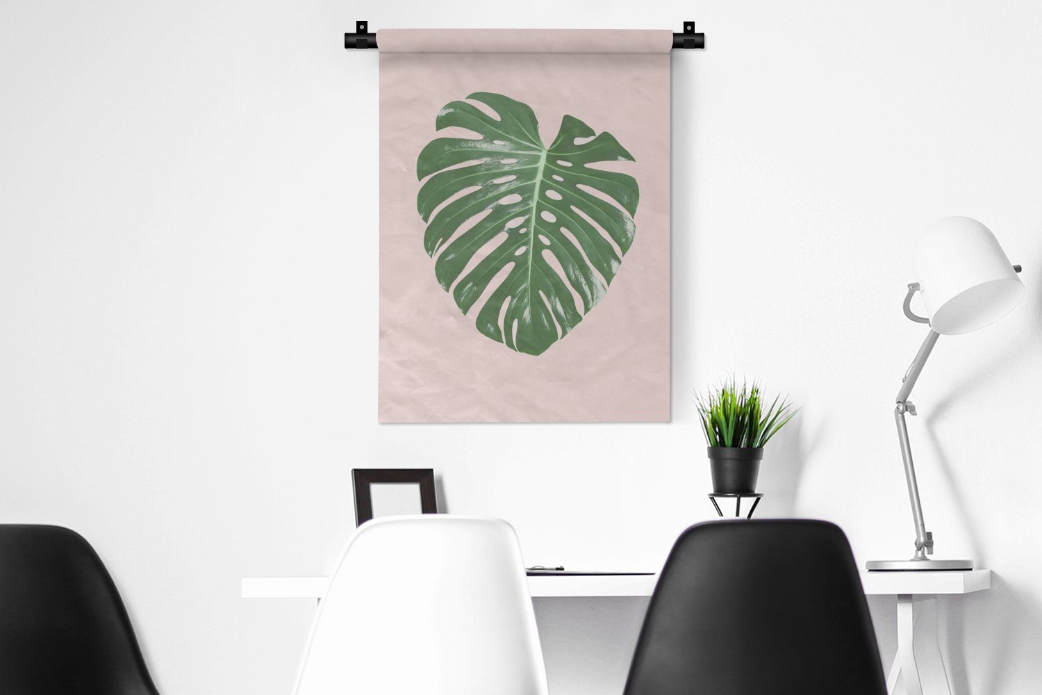 MuchoWow Wanddekoobjekt Pflanze - - Natur Blatt, Wand, Tapisserie, Grün für Schlafzimmer der Wohnzimmer, - Rosa Deko an 