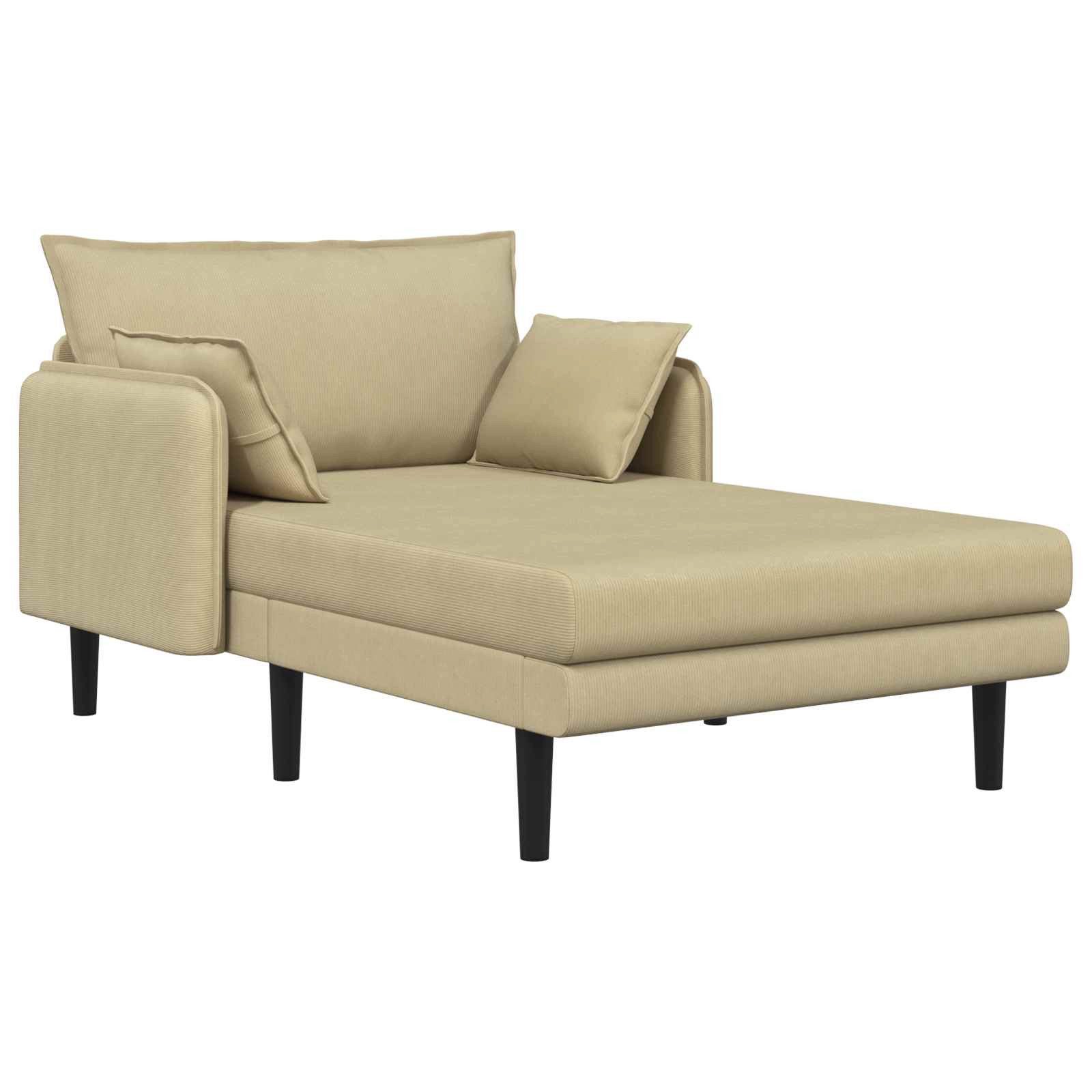 vidaXL Chaiselongue Große Chaiselongue Grau-Grün Cordstoff, 1 Teile