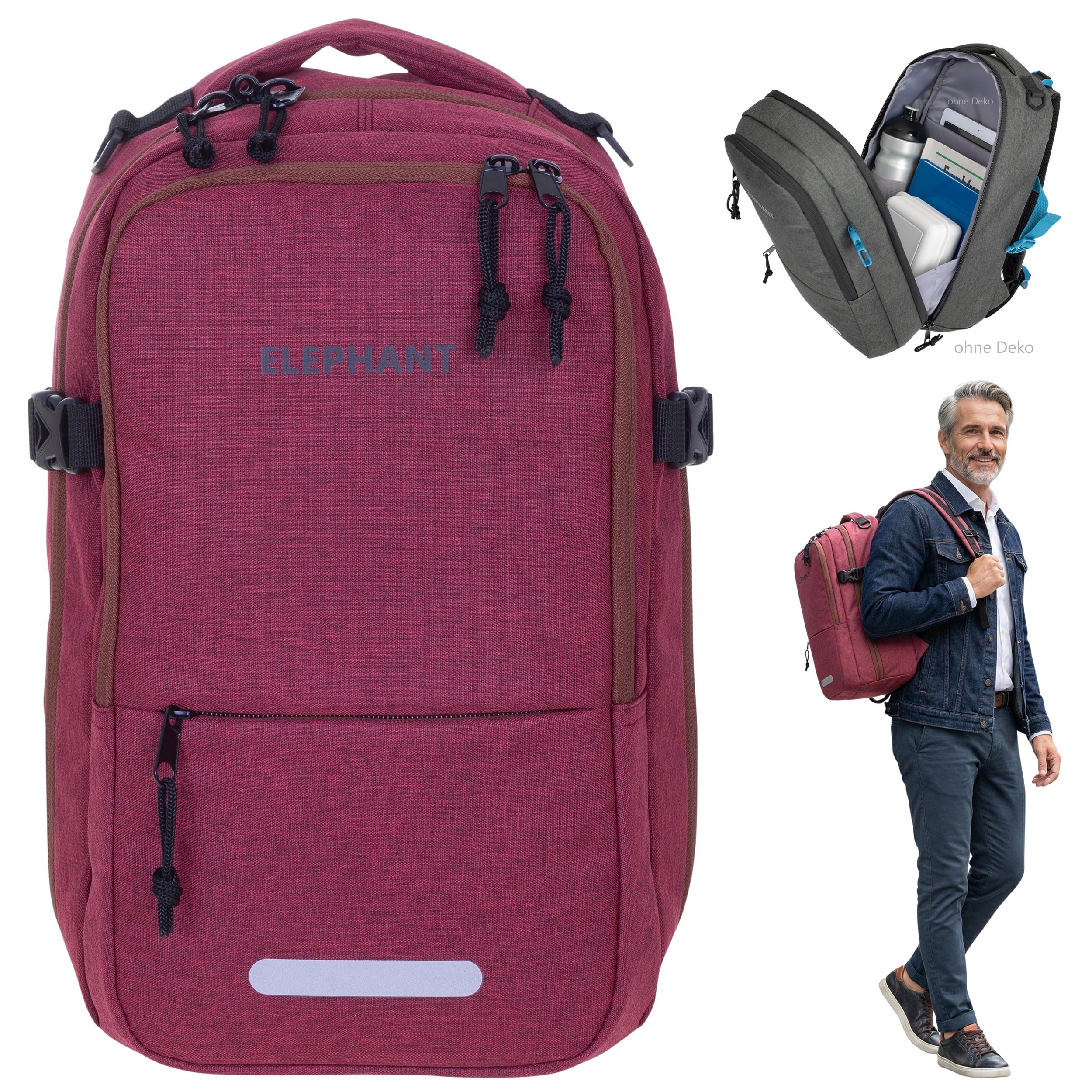 ELEPHANT Rucksack Flugzeug Handgepäck Damen Herren 40x25x20 cm Ryanair, Kabine Reise Reiserucksack Daypack 20 L Gepäck Travel small