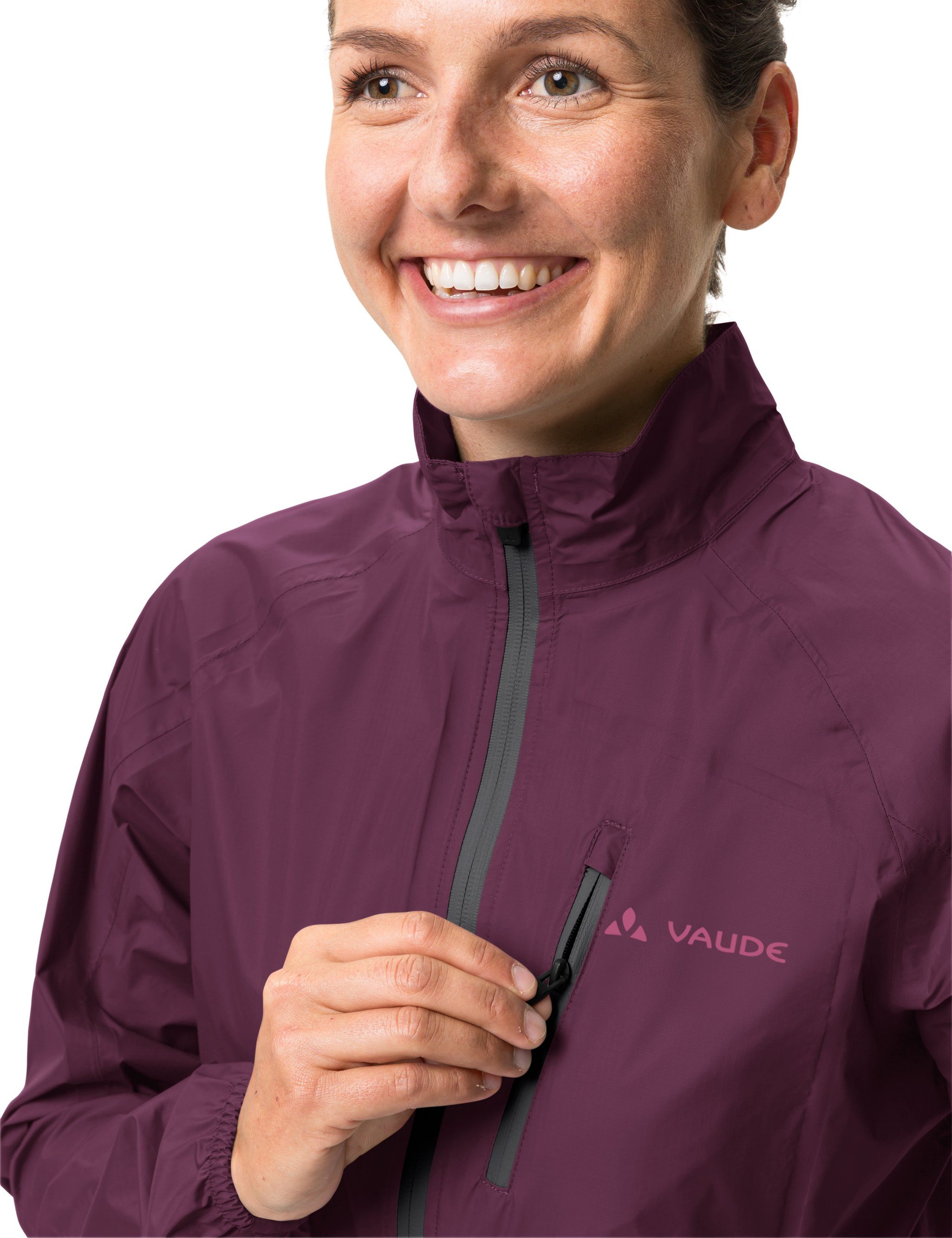 Outdoorjacke III cassis VAUDE kompensiert Jacket (1-St) Klimaneutral Drop Women's