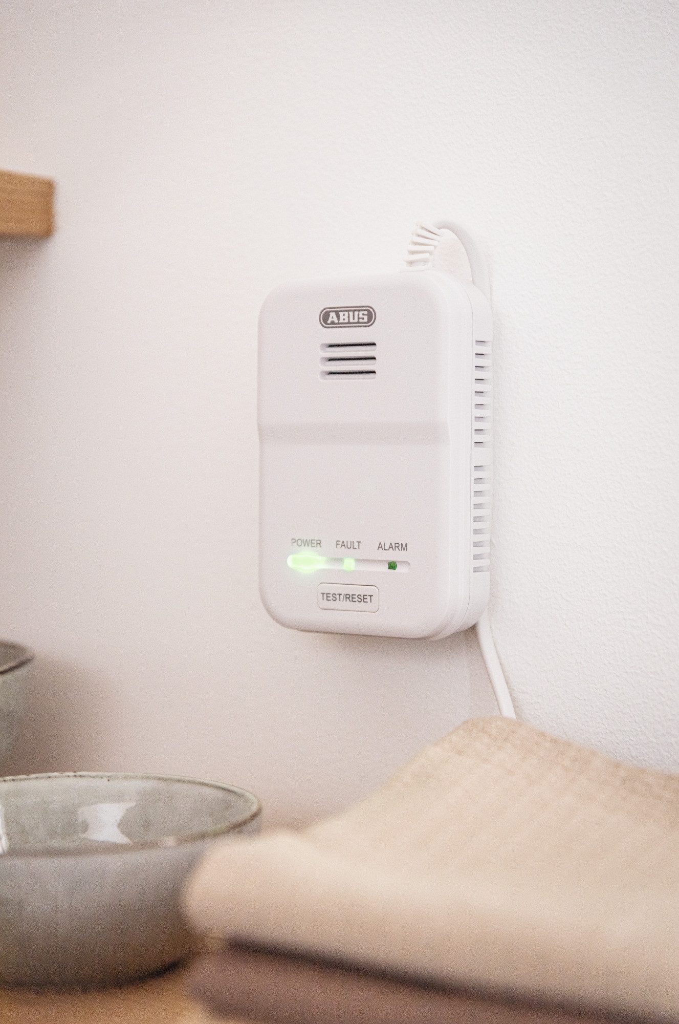 ABUS Gaswarnmelder GWM100ME für Gasthermen - Erdgas Alarmlautstärke 85 dB Gasmelder