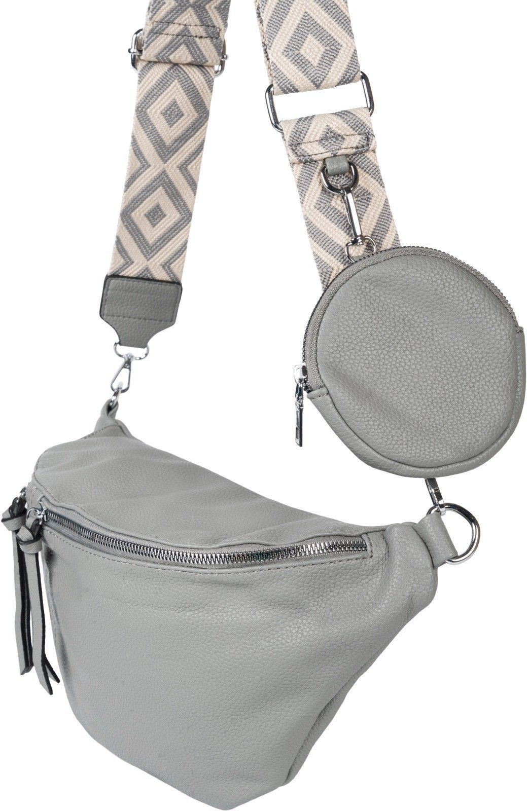 styleBREAKER Umhängetasche Halbmond Crossbody Bag Set 3-Teilig (1-tlg)