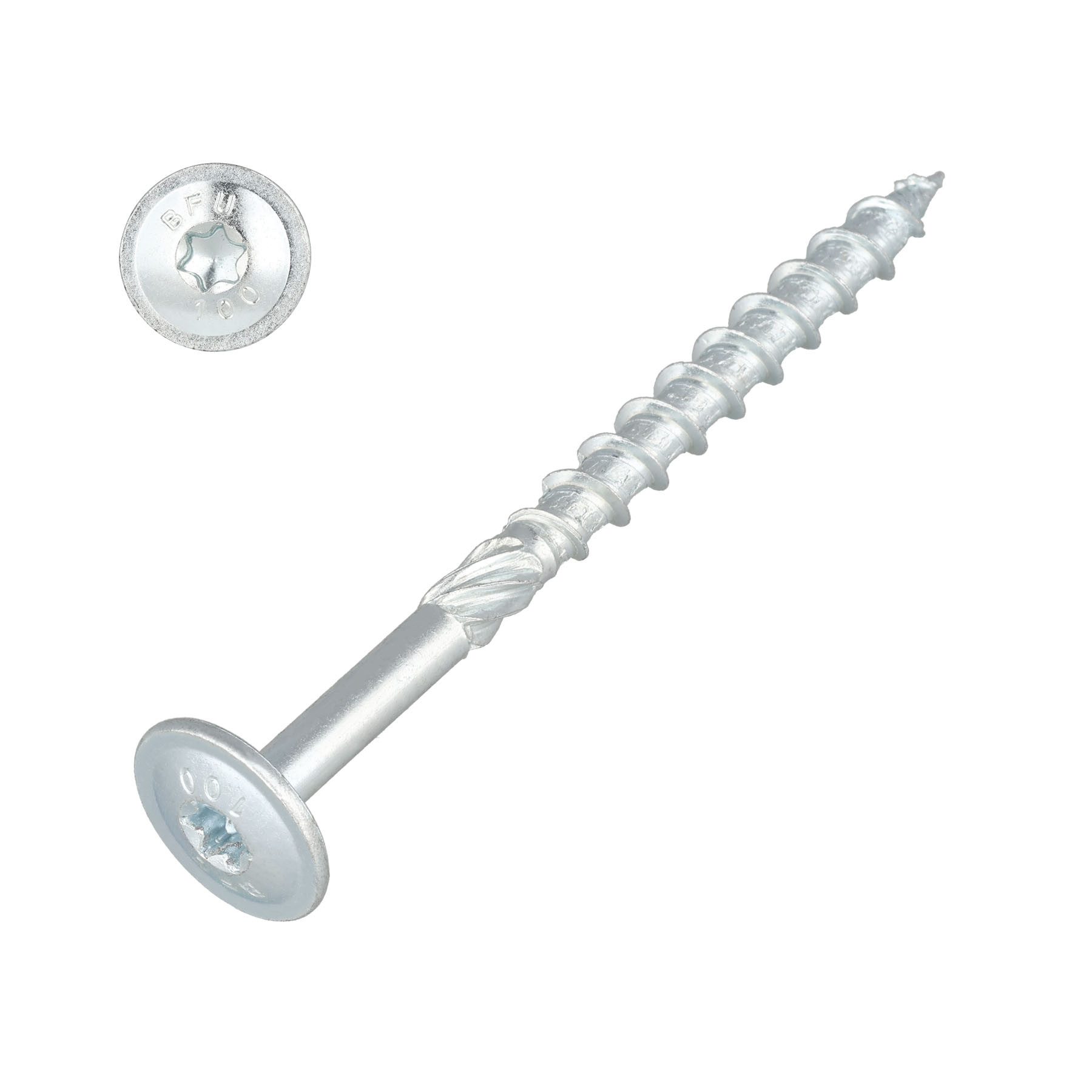 SCREWREBEL Holzbauschraube Tellerkopfschraube PanelFix mit ETA Zulassung, TX Antrieb, verzinkt, (100 St), großer Kopf für hohe Klemmkraft, stabile Verbindung, robuste Bauweise