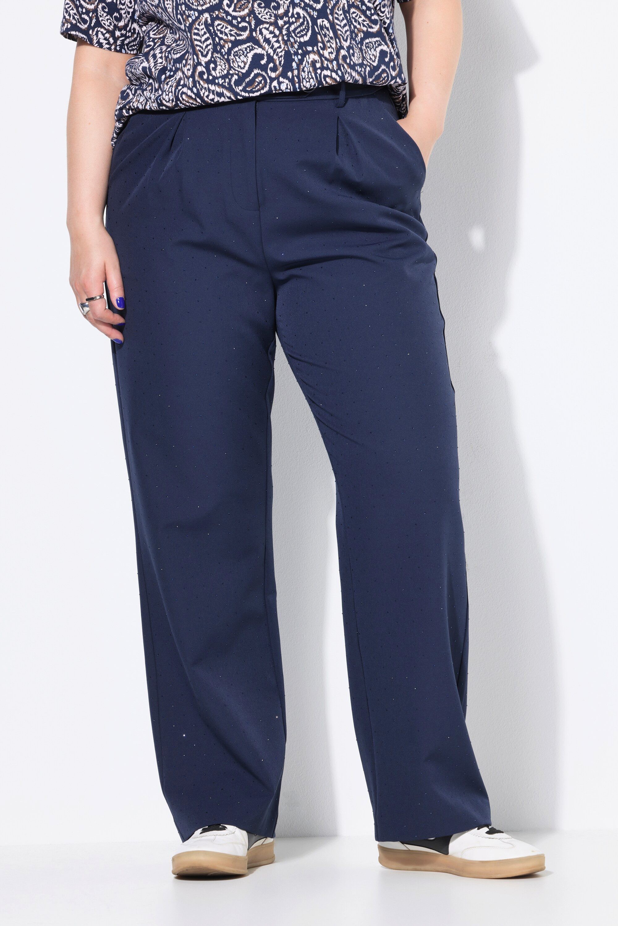 Studio Untold Funktionshose Hose Bundfalten elastisch Glitzer günstig online kaufen