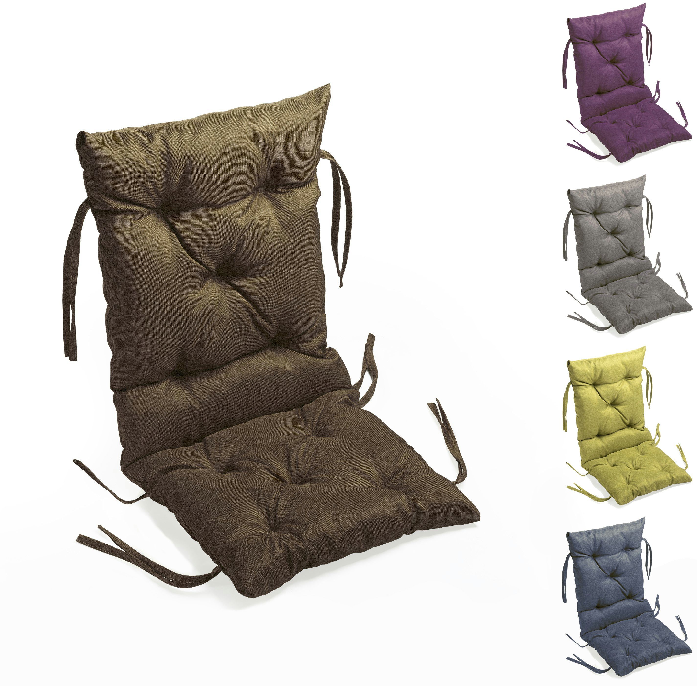 sunnypillow Bankauflage Bankauflage Stuhlkissen viele Farben und Größen zur Auswahl, 40 cm x 40 cm x 40 cm braun
