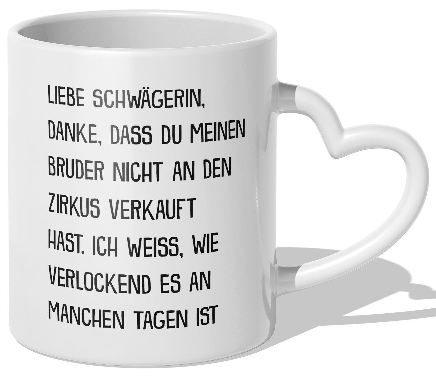 22Feels Tasse Schwägerin Geschenk Hochzeit Weihnachten Geburtstag -Mein Bruder-, Keramik, Made In Germany, Spülmaschinenfest, Herzhenkel