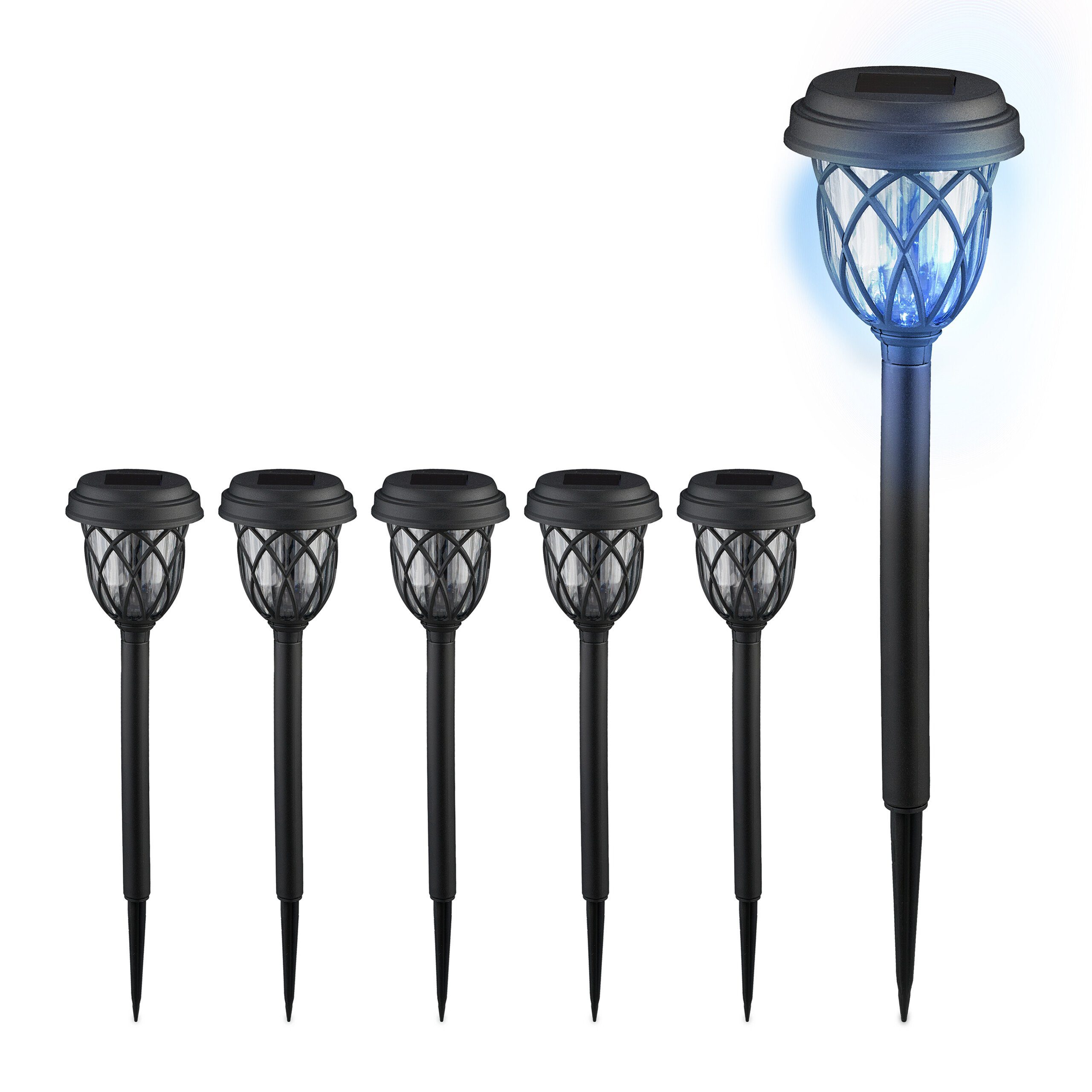 relaxdays LED Solarleuchte Solarlampen-Set Laterne, 6er Pack günstig online kaufen