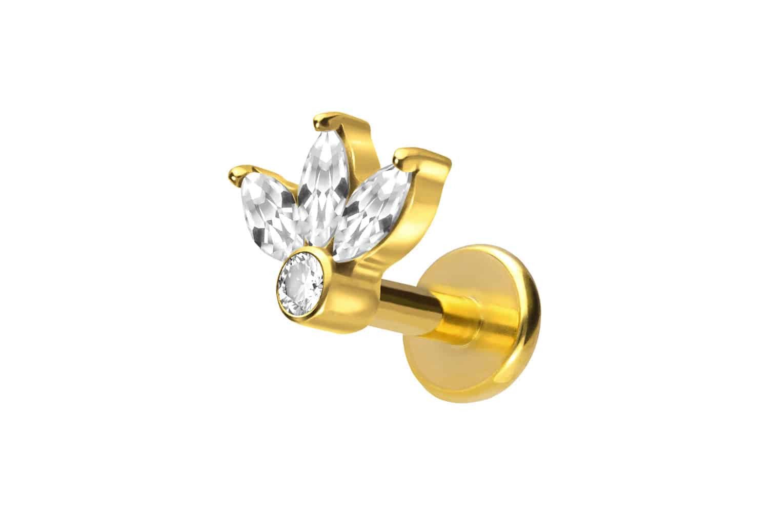 PIERCINGLINE Piercing-Set Titan Labret mit Push Fit LOTUSBLÜTE (Labrets, 1- günstig online kaufen