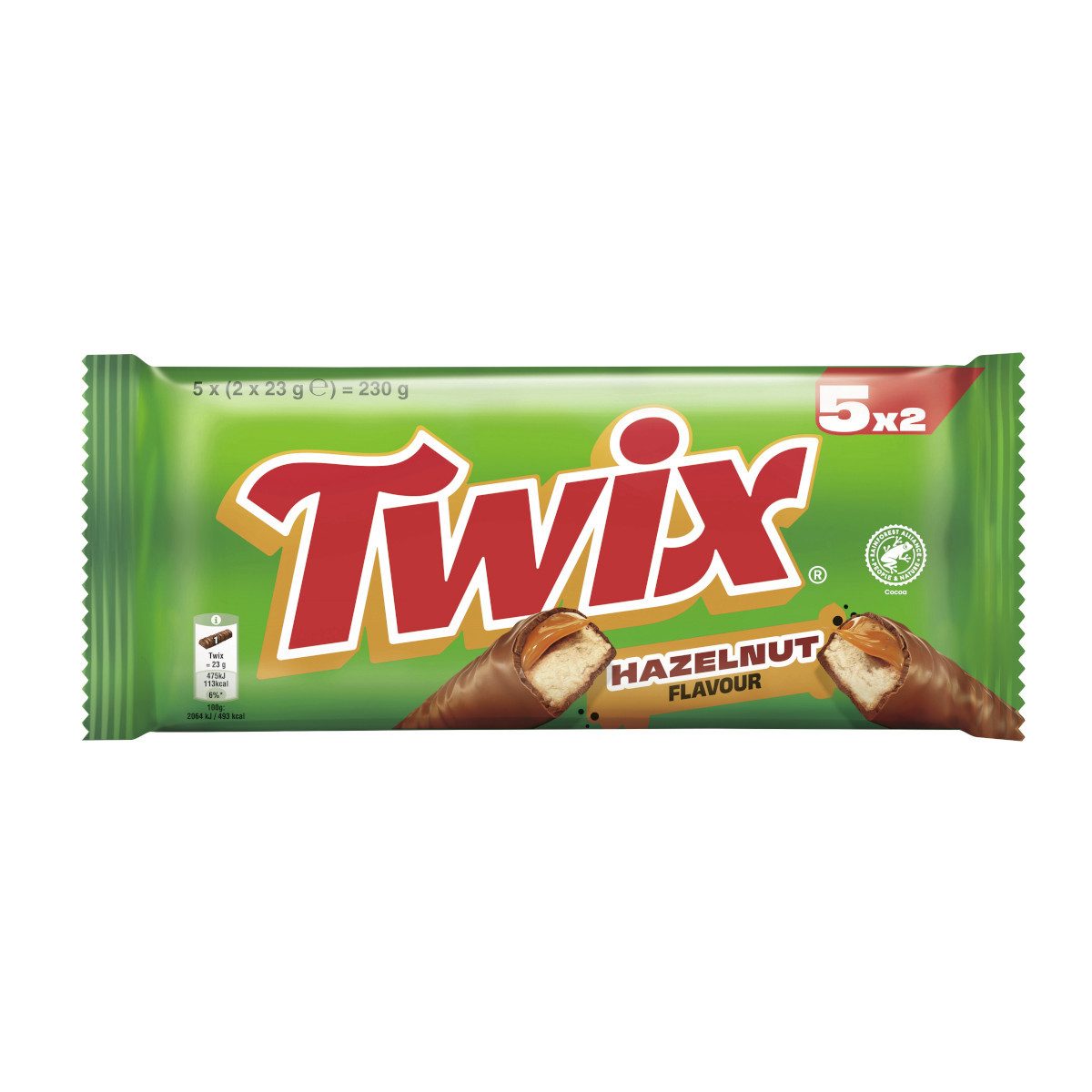 Twix Schokolade, Twix Multipack Haselnuss 5x46g leckere Haselnussnote Packung 230g