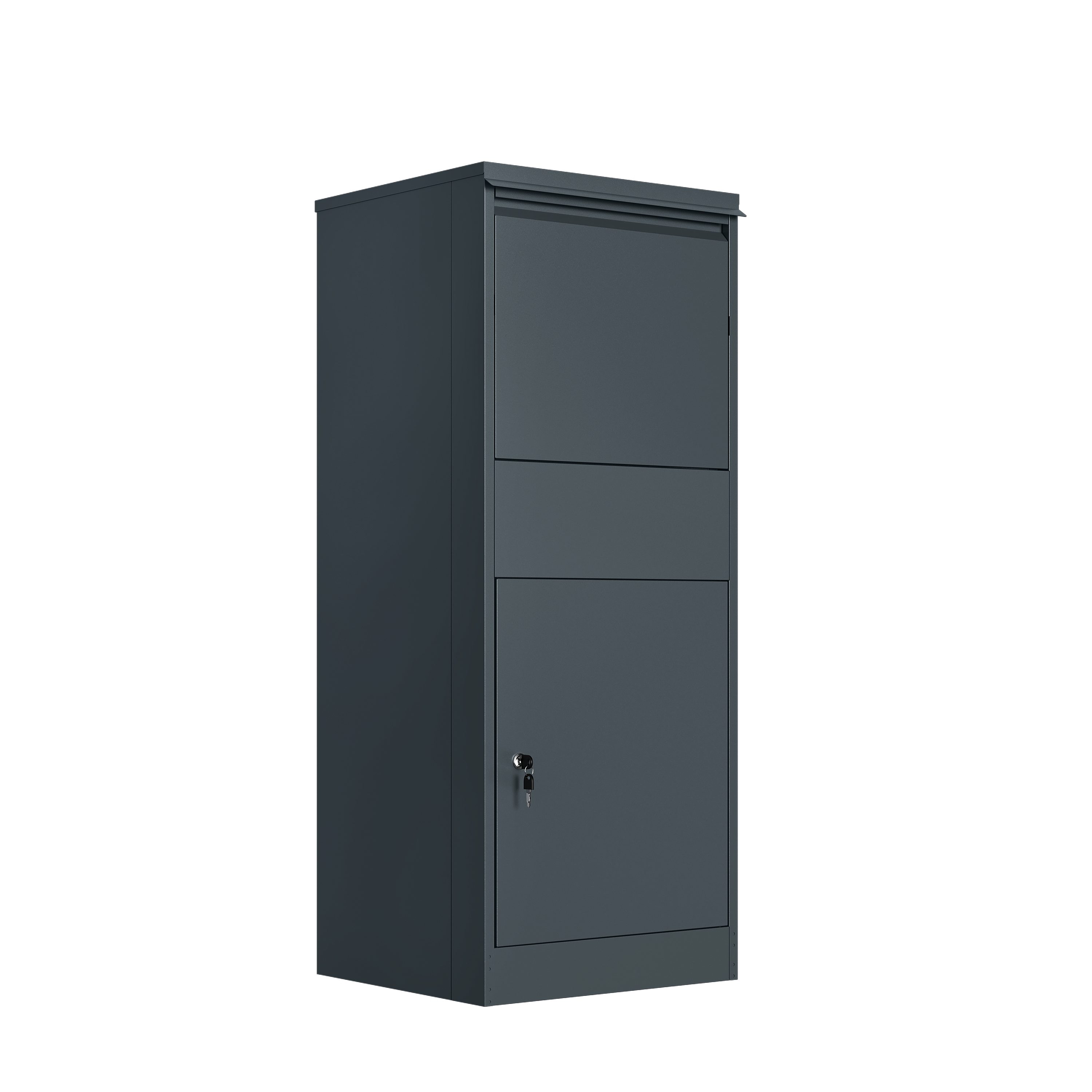 STEELSØN Paketbox Theron, Stahl, wasserdicht, abschließbar mit Schloss   (Anthrazit), Paketkasten 103 × 41 × 38 cm