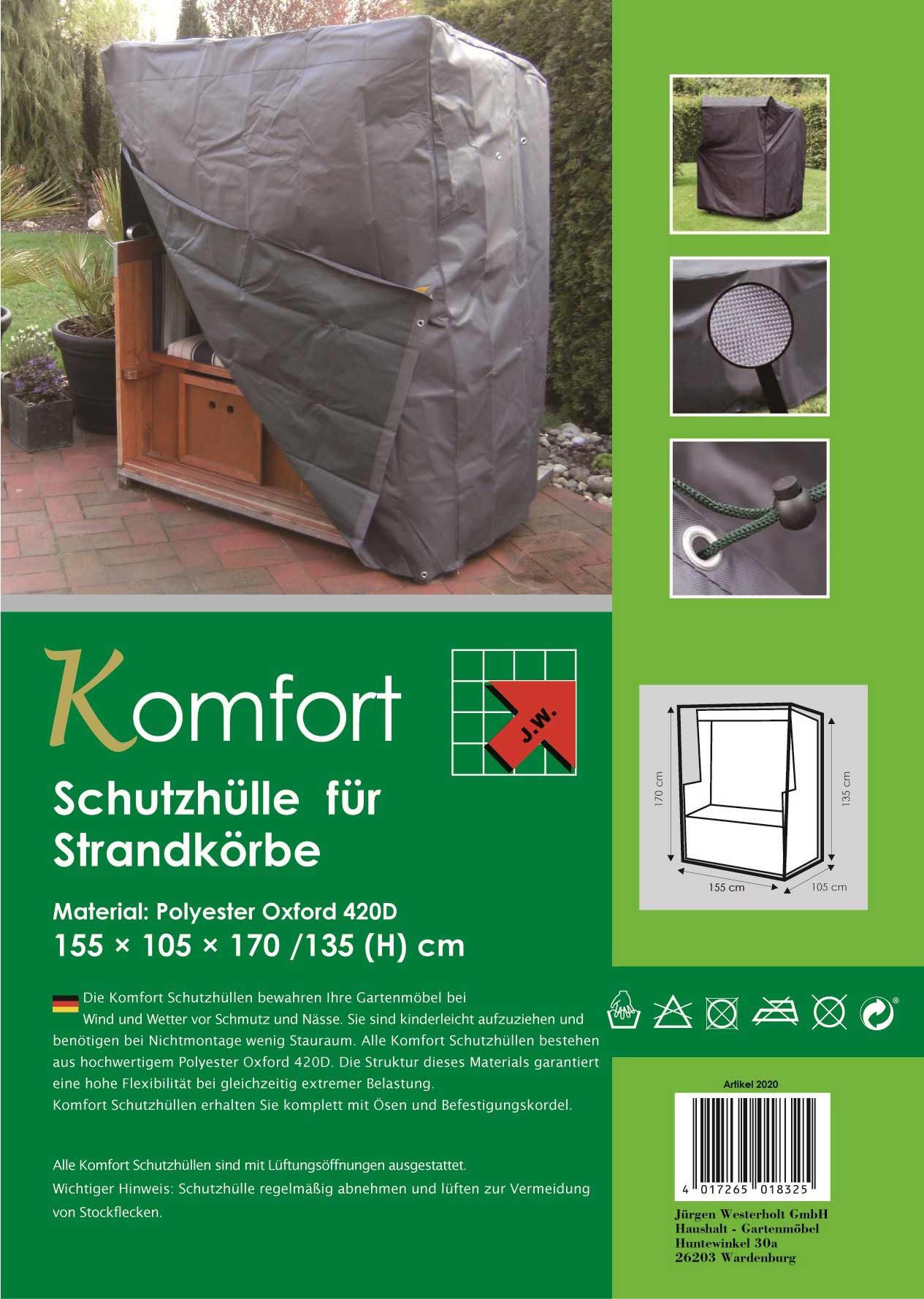 Jürgen Westerholt GmbH Strandkorb-Schutzhülle Komfort (1-St), XXL Oxford Po günstig online kaufen