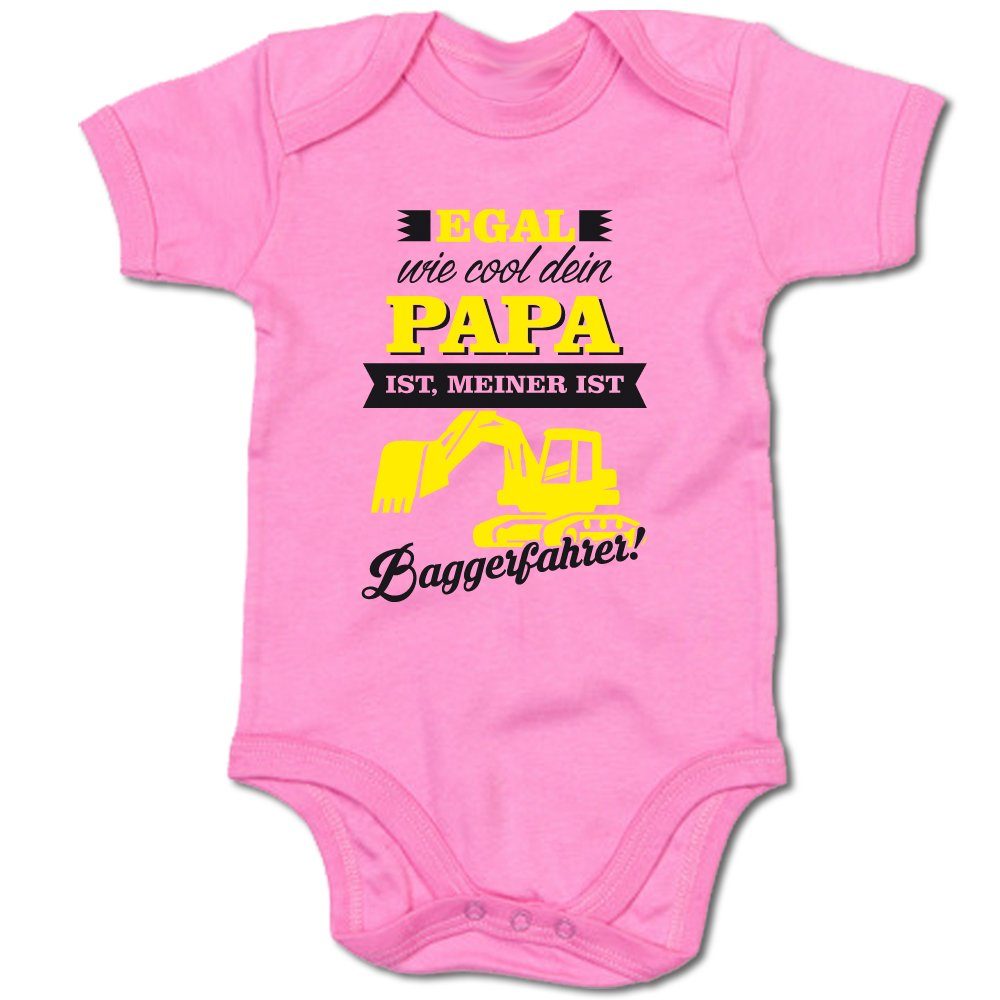 G-graphics Kurzarmbody Egal wie cool dein Papa ist, meiner ist Baggerfahrer! Baby Body mit Spruch / Motiv / Aufdruck • zur Geburt / Babyparty