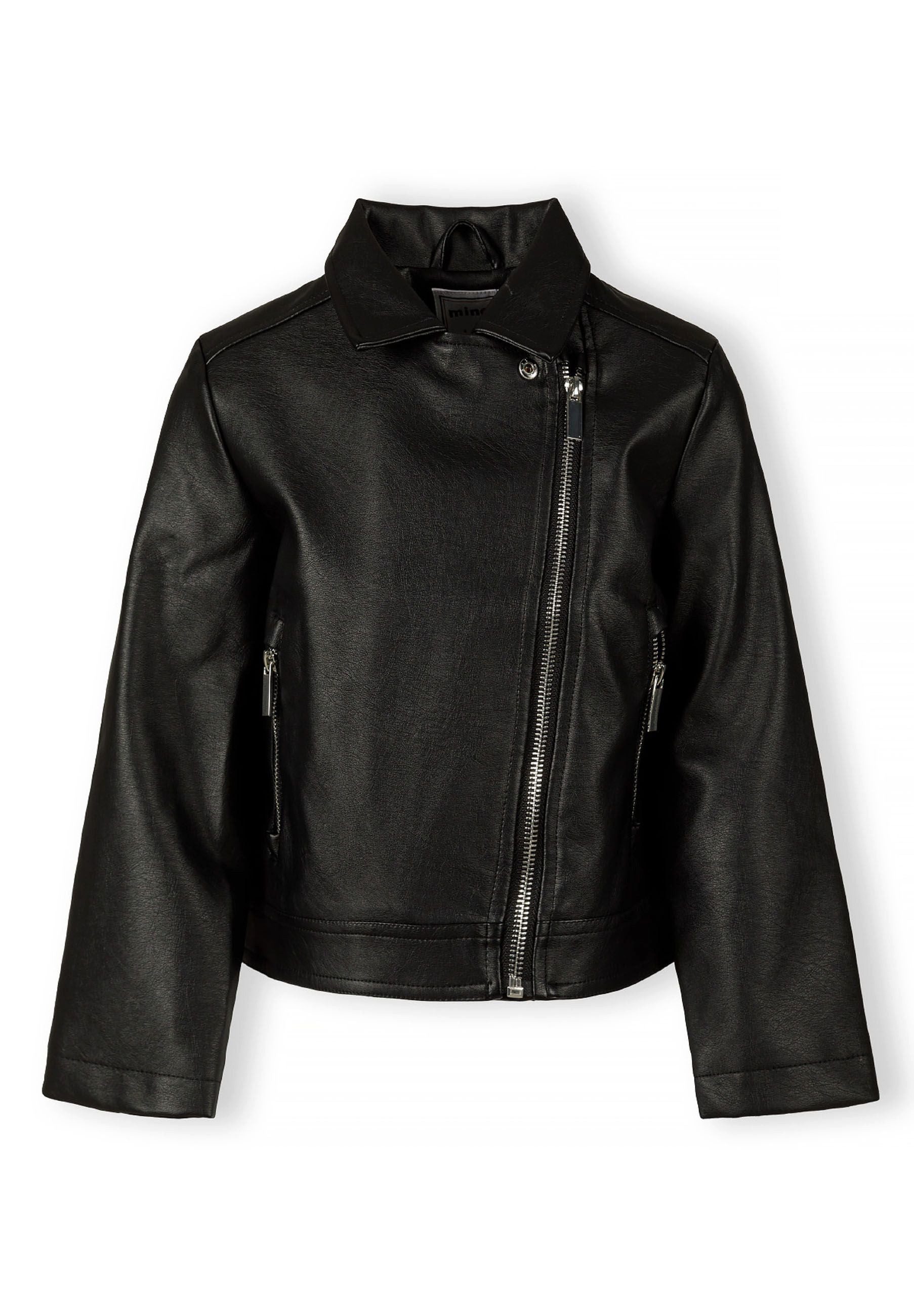 MINOTI Bikerjacke für Mädchen aus Lederimitat Reverskragen