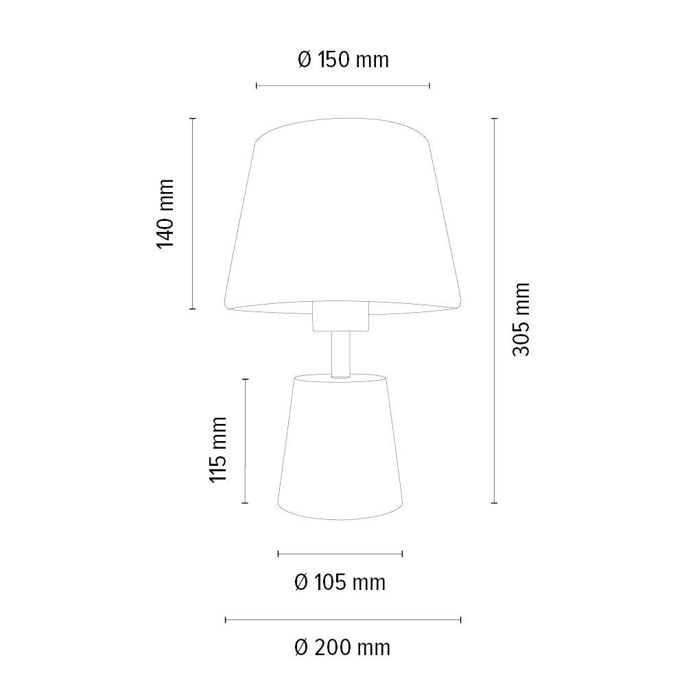 Light weiß SPOT Tischleuchte, nicht Textilschirm D 20 cm Holz inklusive, Tischlampe Beistellleuchte Leuchtmittel