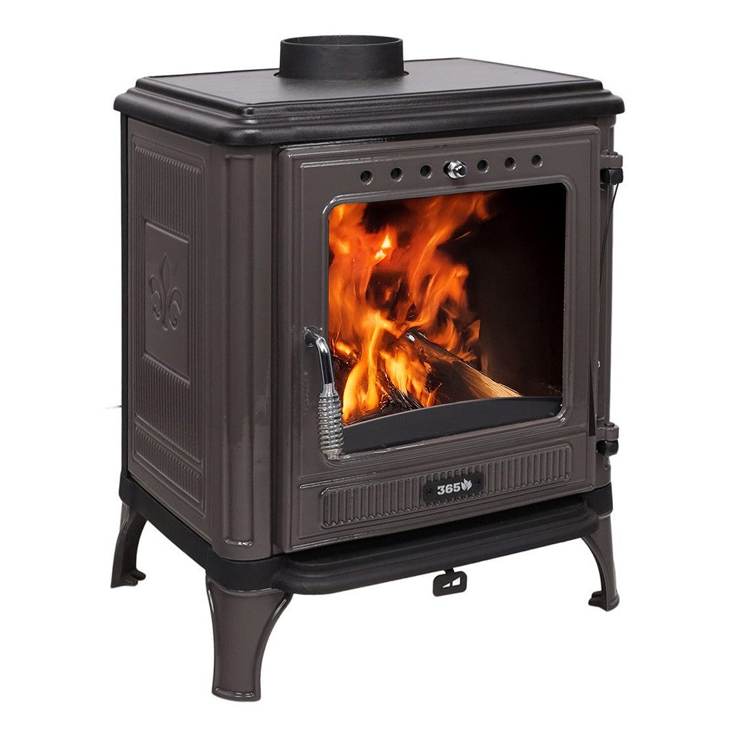 365 Kaminofen 365® Ferrox 55 grau emailliert 7 kW Gusseisen A+, 7 kW