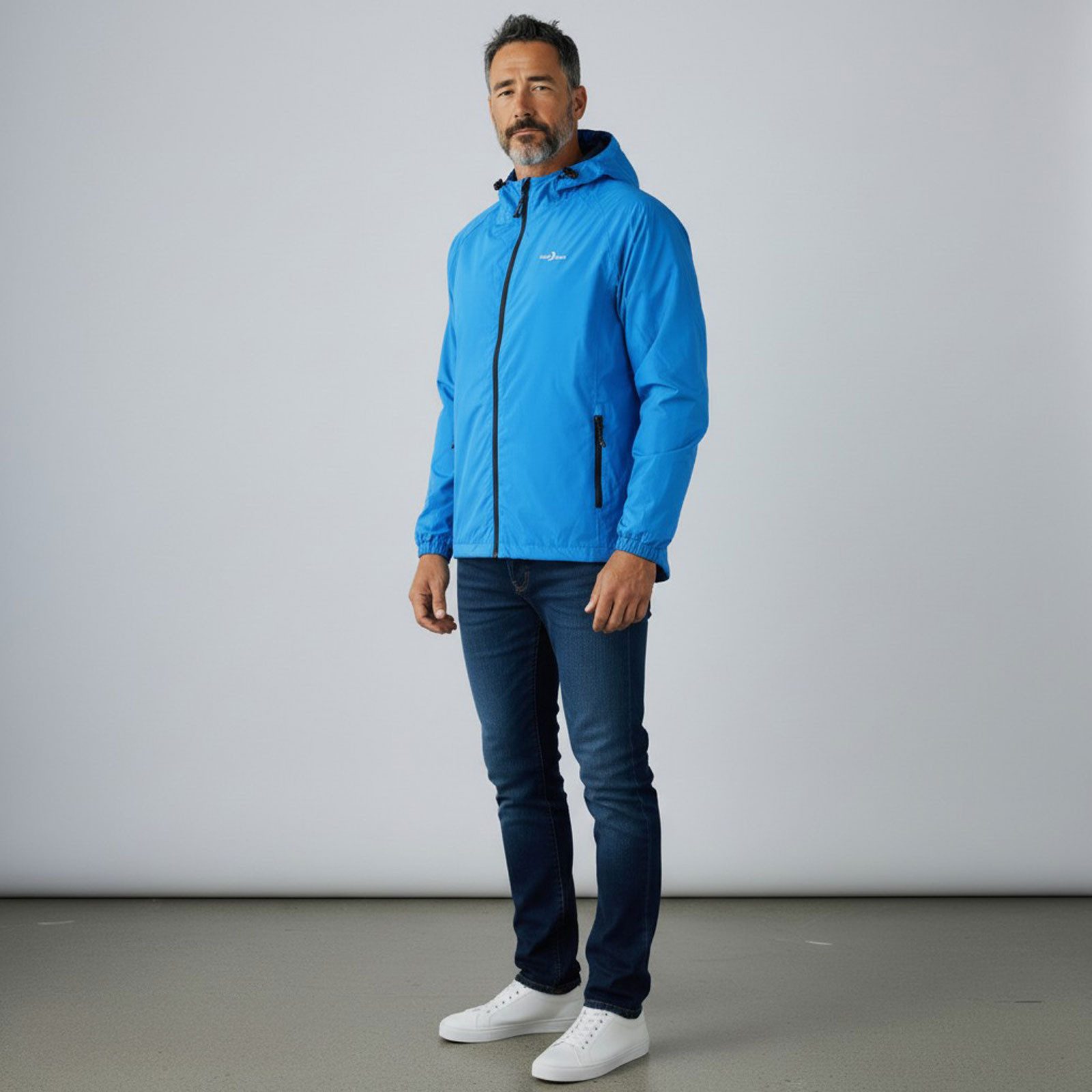 Blue Wave Funktionsjacke Fabian Herren Regenjacke - Wander- & Fahrradjacke inklusive Packsack Wasserdicht, Winddicht, Atmungsaktiv, Verschweißte Nähte, Mesh-Futter