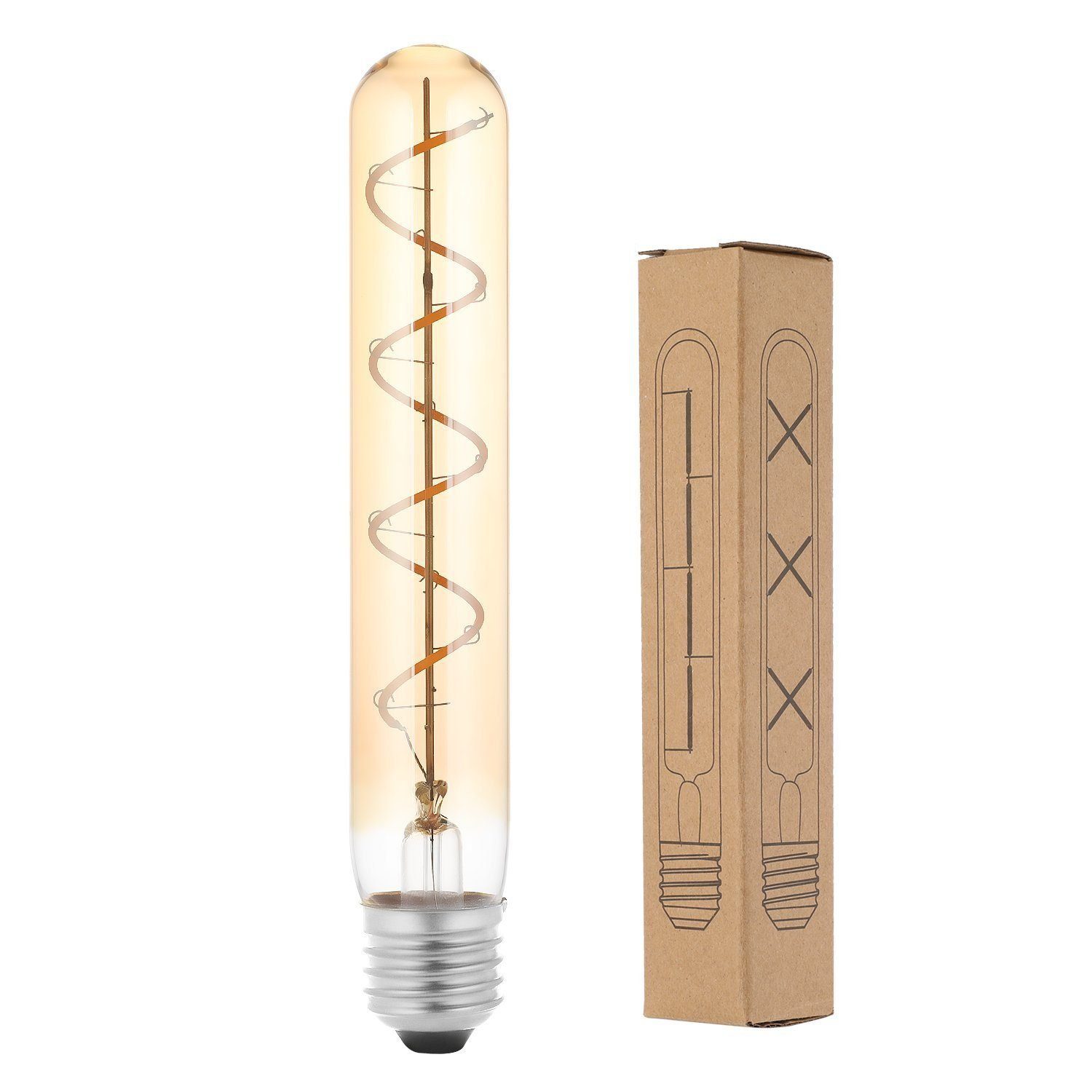 WILGOON Flutlichtstrahler E27 LED Filament Glühbirne Leuchtmittel Vintage Edison Retro Warmweiss, Warmweiß