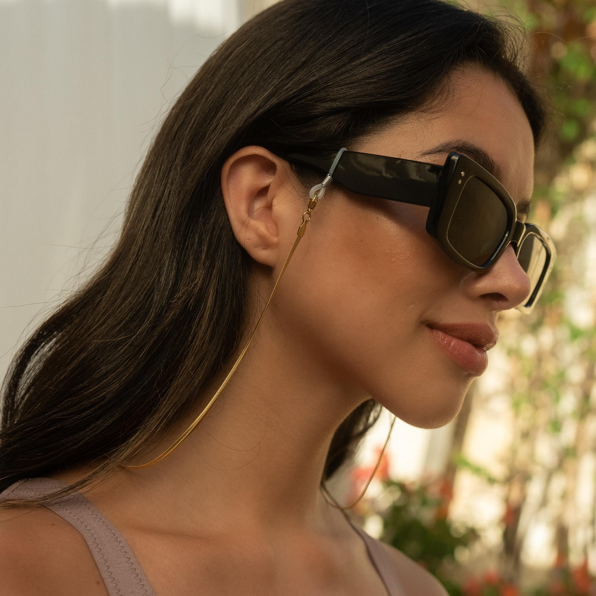 Made by Nami Brillenkette Brillenkette Damen Modern Brillenband Herren Schlangen Design, Gold, 70cm