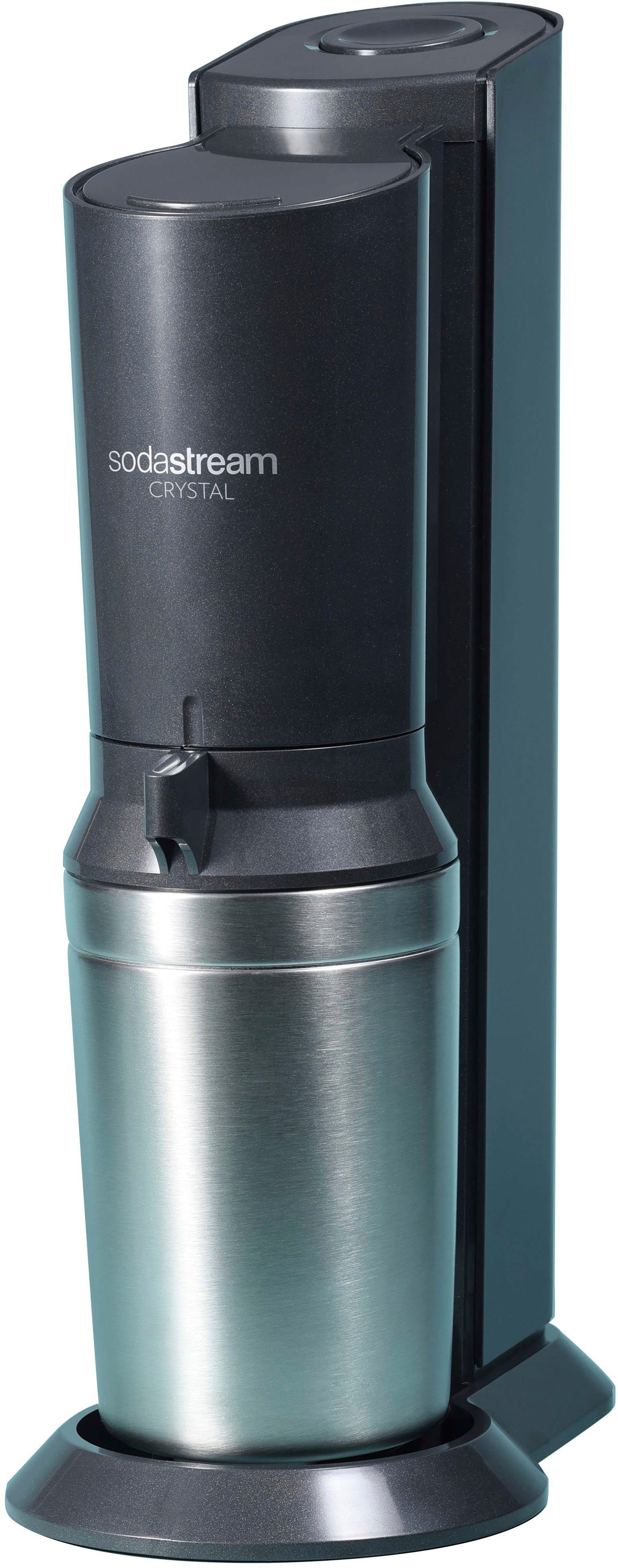 SodaStream Wassersprudler »Crystal« Mega-Bundle, CO2-Zyl., (7-tlg), Wassersprudler, Glaskaraffen, Flaschenbürste Abtropfhalter