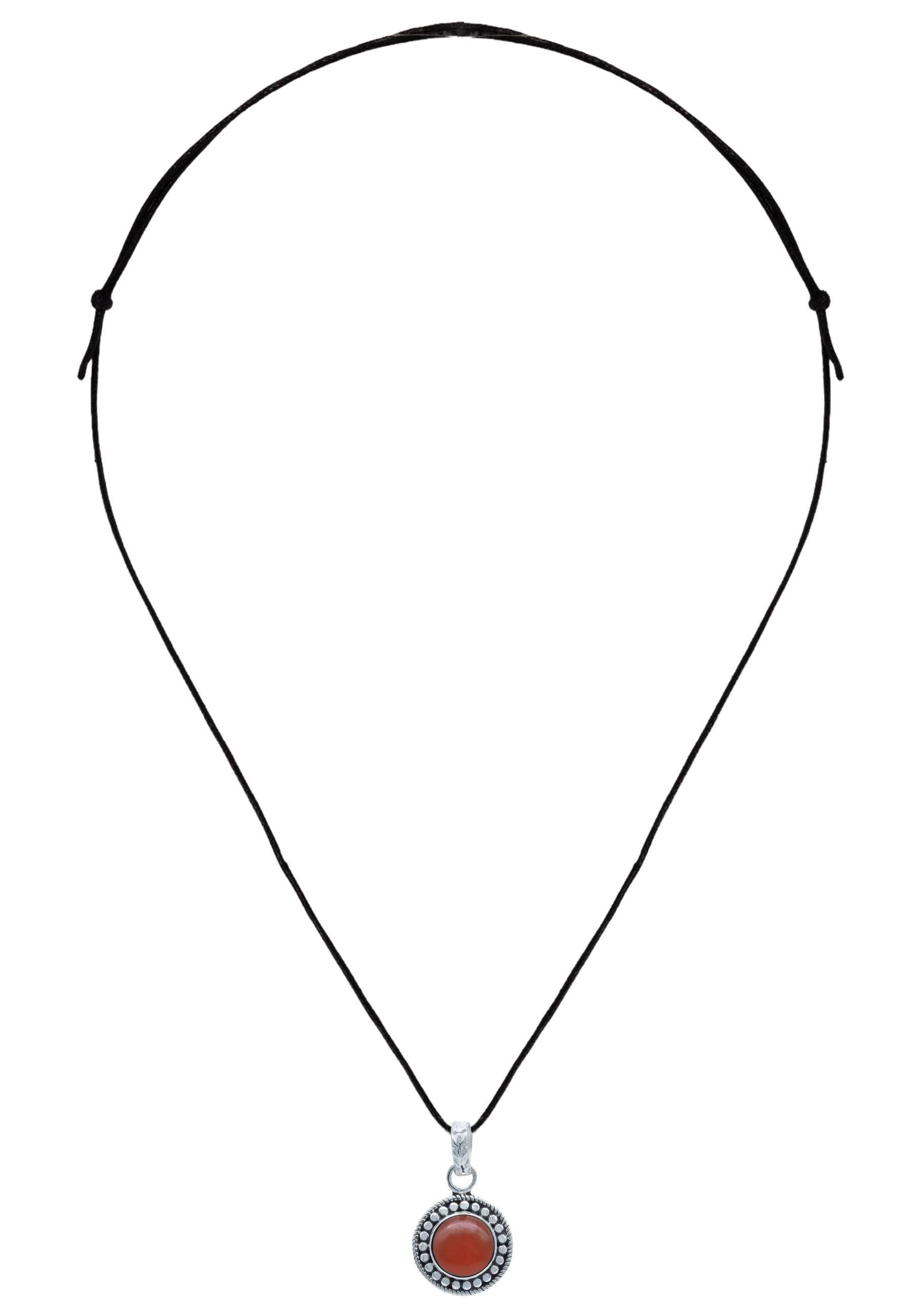 mantraroma Karneol mit 925er Kettenanhänger Silber