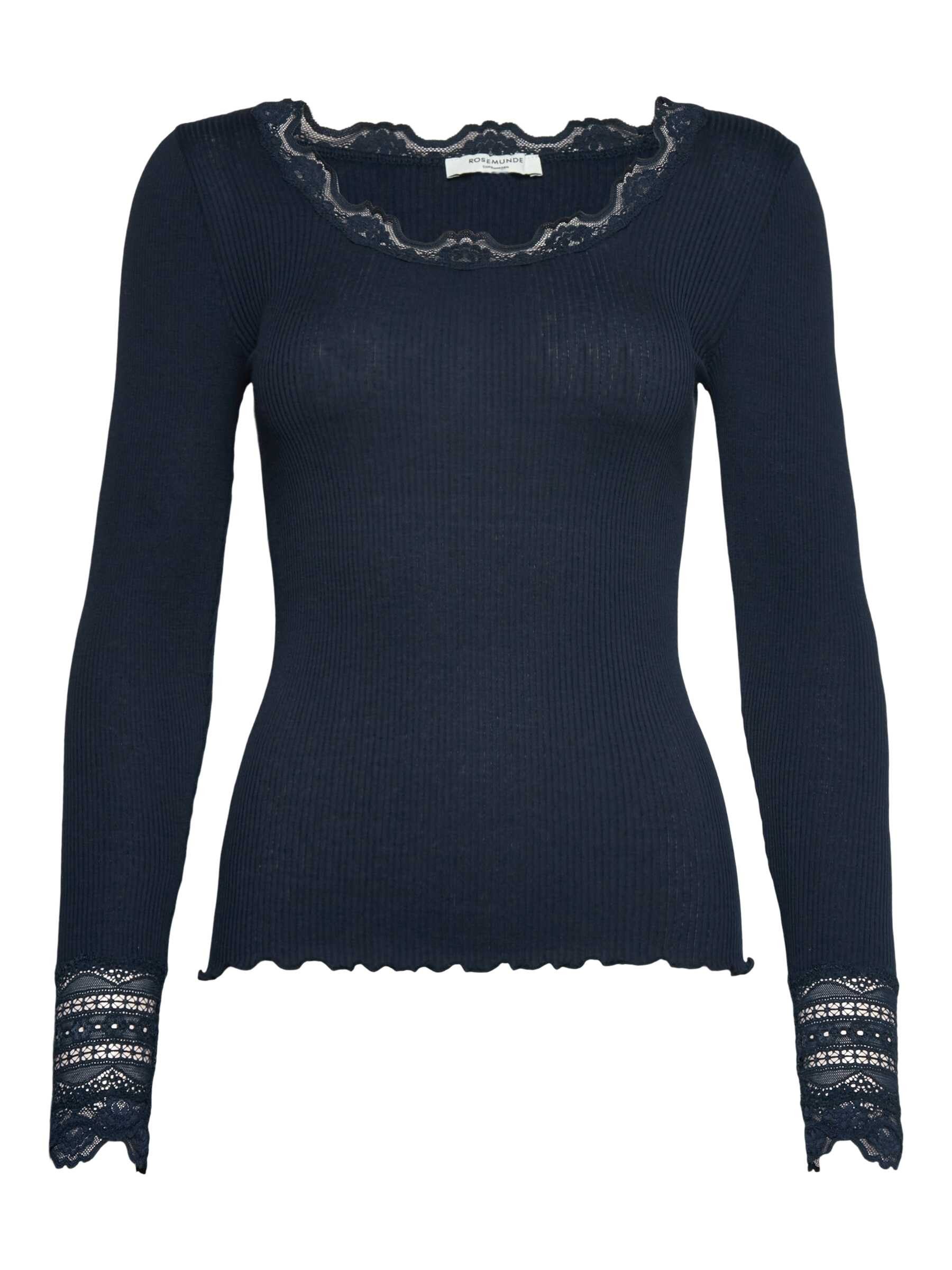 rosemunde Langarmshirt Benita Silk Blouse mit Seide Langarm, mit Spitze, feminin, bequem, Seiden- Baumwollmischung