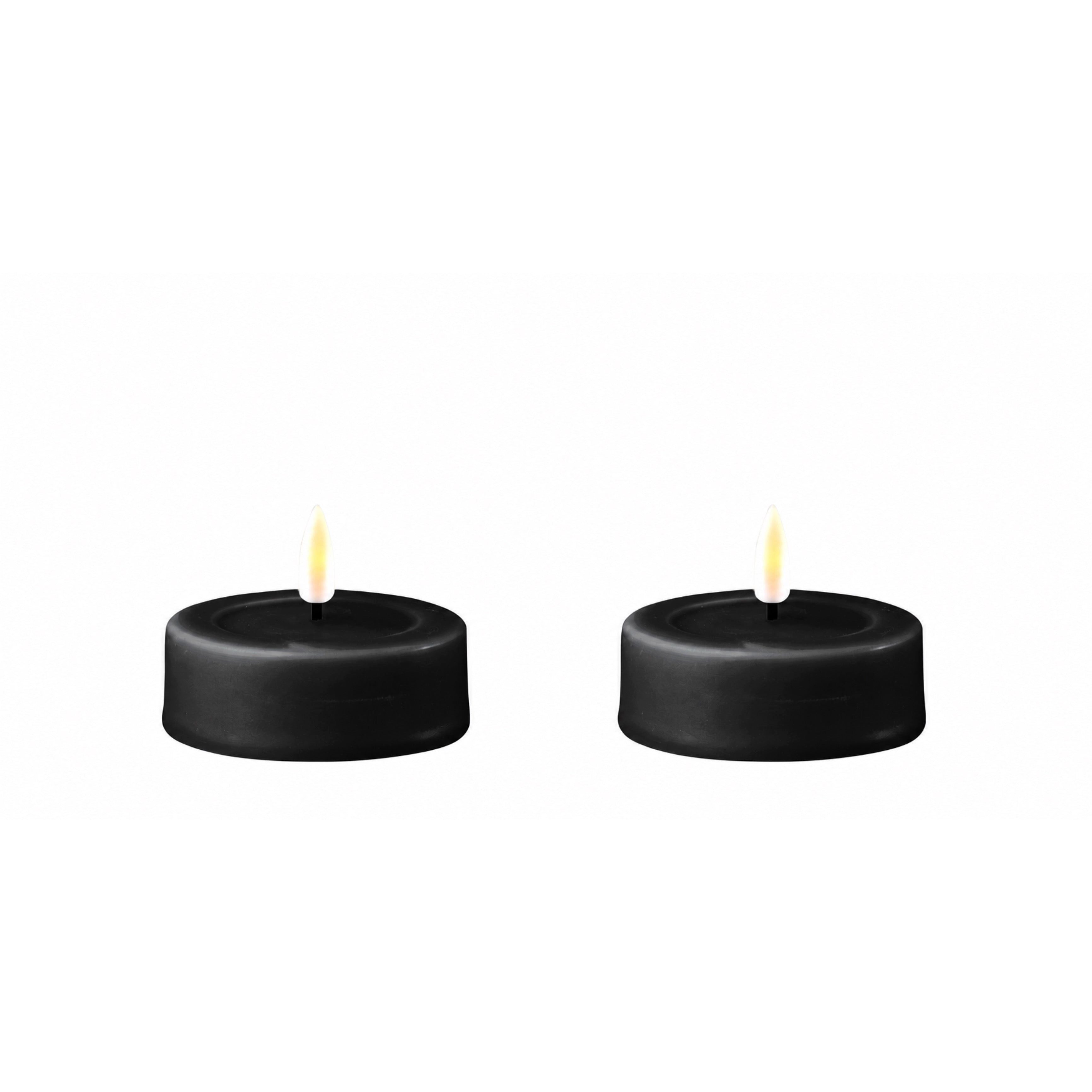 Deluxe Homeart LED-Kerze LED Jumbo Maxi Teelicht in Schwarz 2er Set von Deluxe Homeart aus Däne