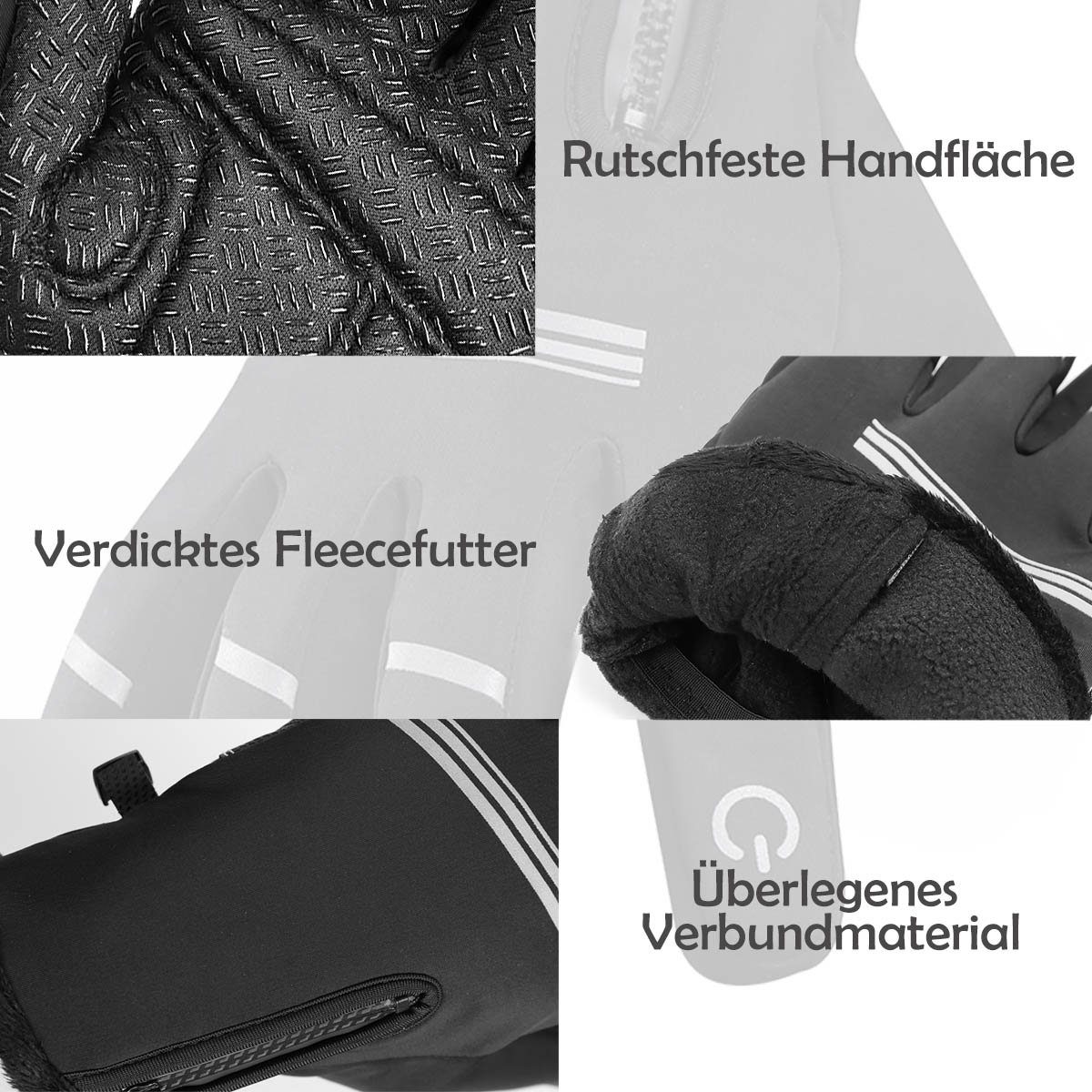 mit vielseitige Touchscreen Handschuhe winddicht warme, Funktion, MidGard Fahrradhandschuhe