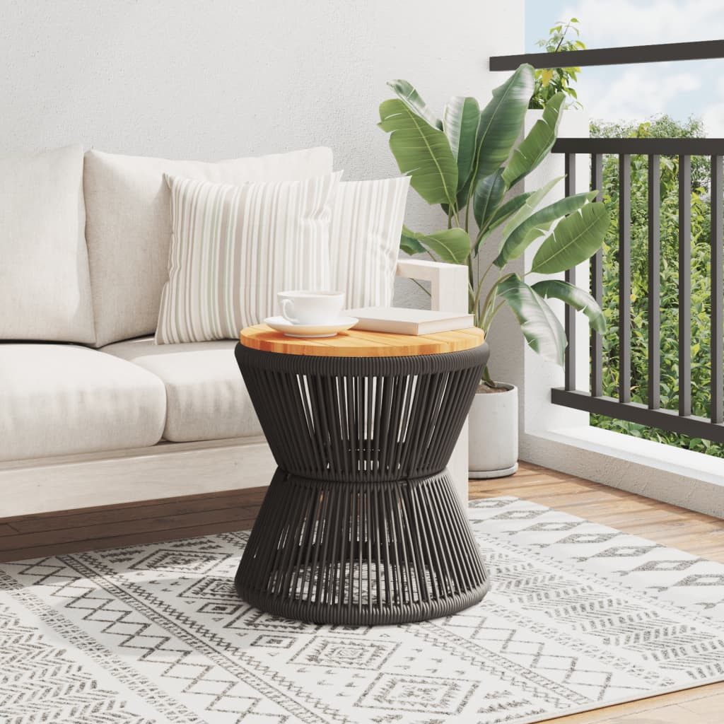 vidaXL Gartentisch Couchtisch mit Drahtgestell Schwarz Ø 45x44 cm nholz (1-St)