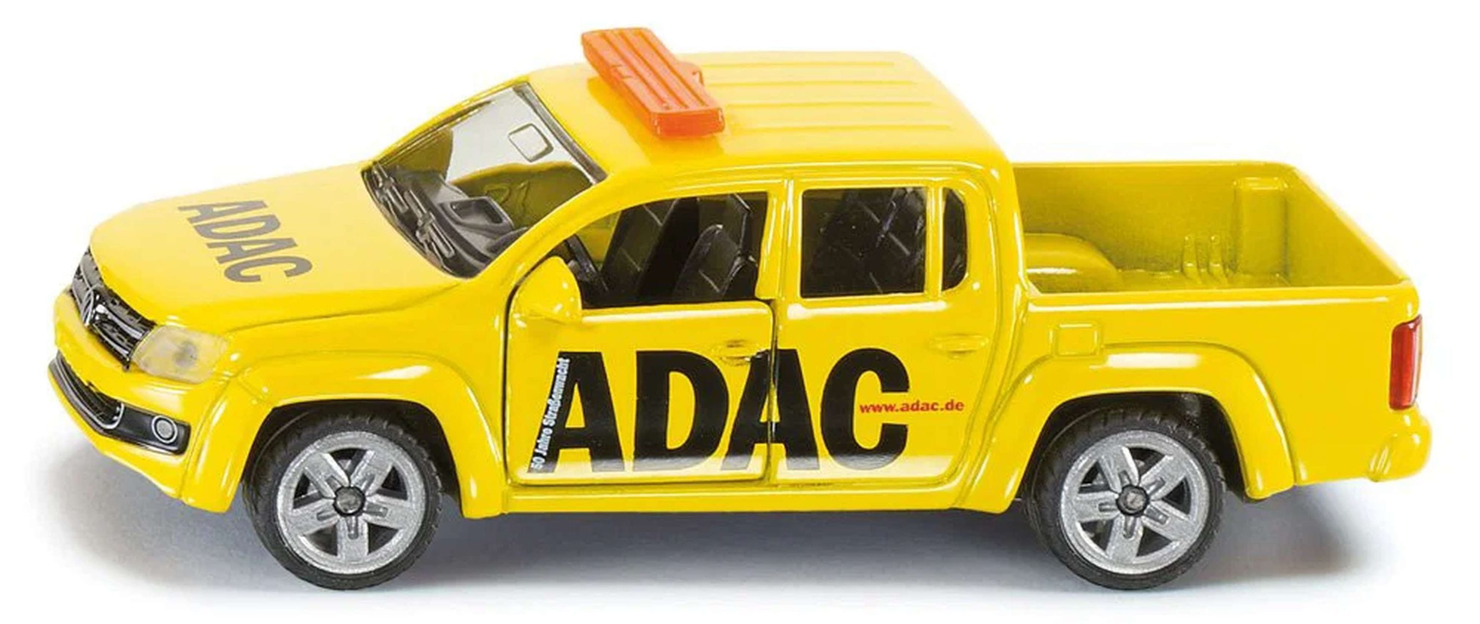Siku Spielzeug-Auto VW Amarok ADAC Pick-Up mit zu öffnenden Türen, Türen zum Öffnen, ADAC-Design