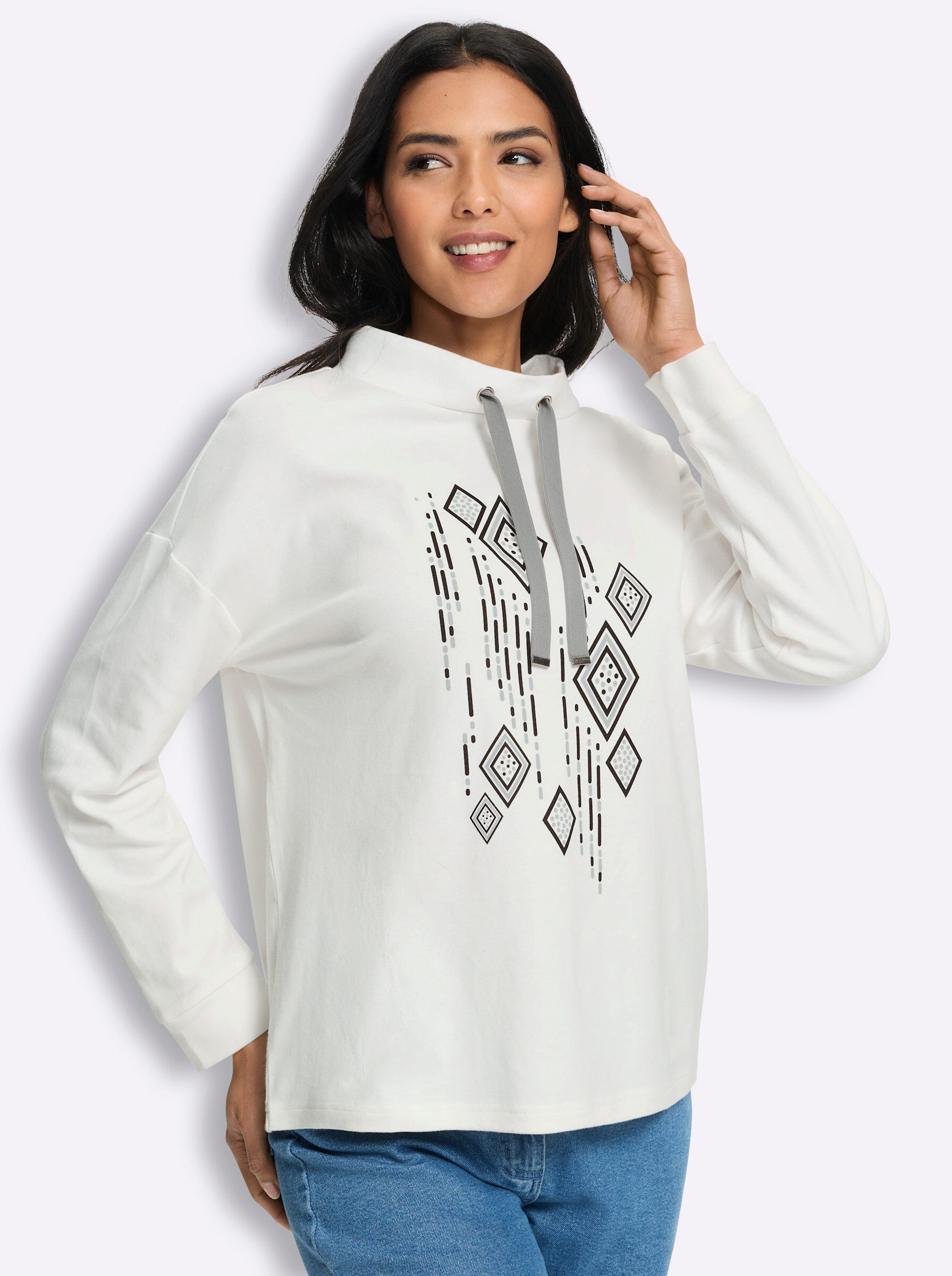 Sieh an! Sweater Stehkragen-Shirt Langarm