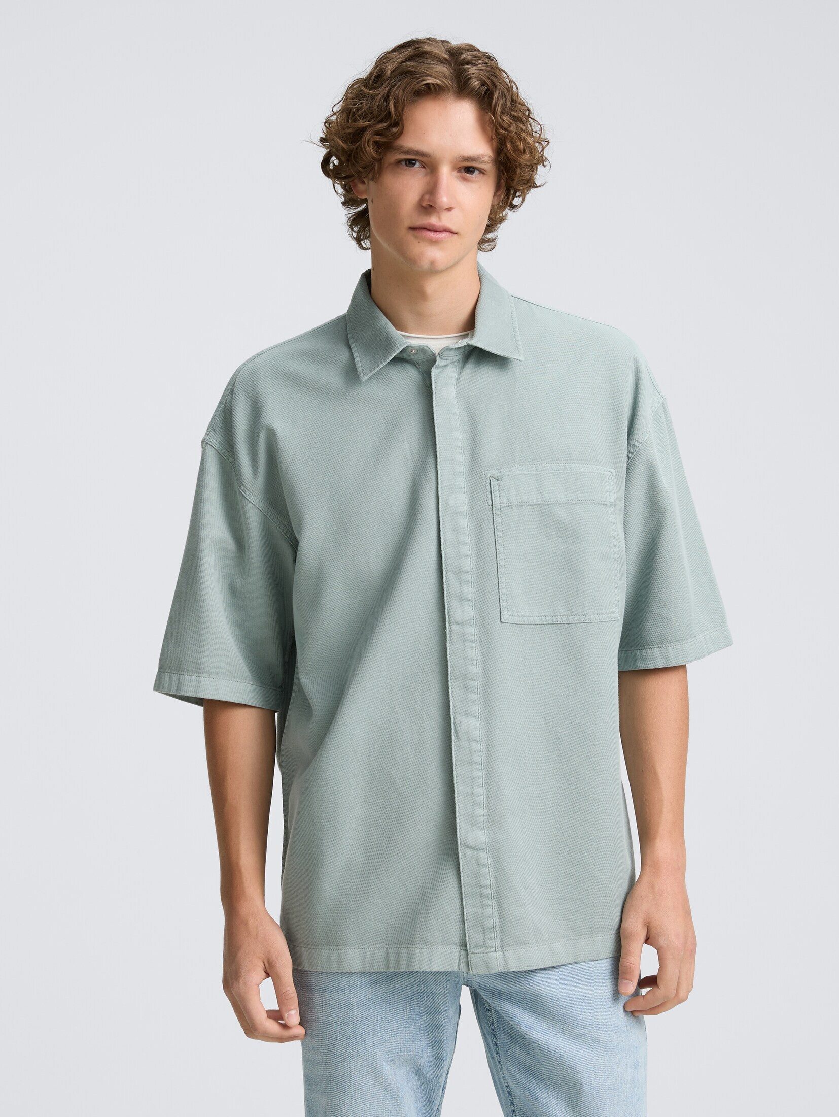 TOM TAILOR Denim Kurzarmhemd Blusen & Shirts Overshirt Hemd mit kurzen Ärmeln