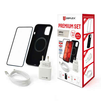 Displex Premium Set 4in1 für Apple iPhone 15, Displayschutzglas, Set, 4 Stück, Displayschutzfolie Schnellladegerät 20 W MagSafe USB-C zu USB-C-Kabel