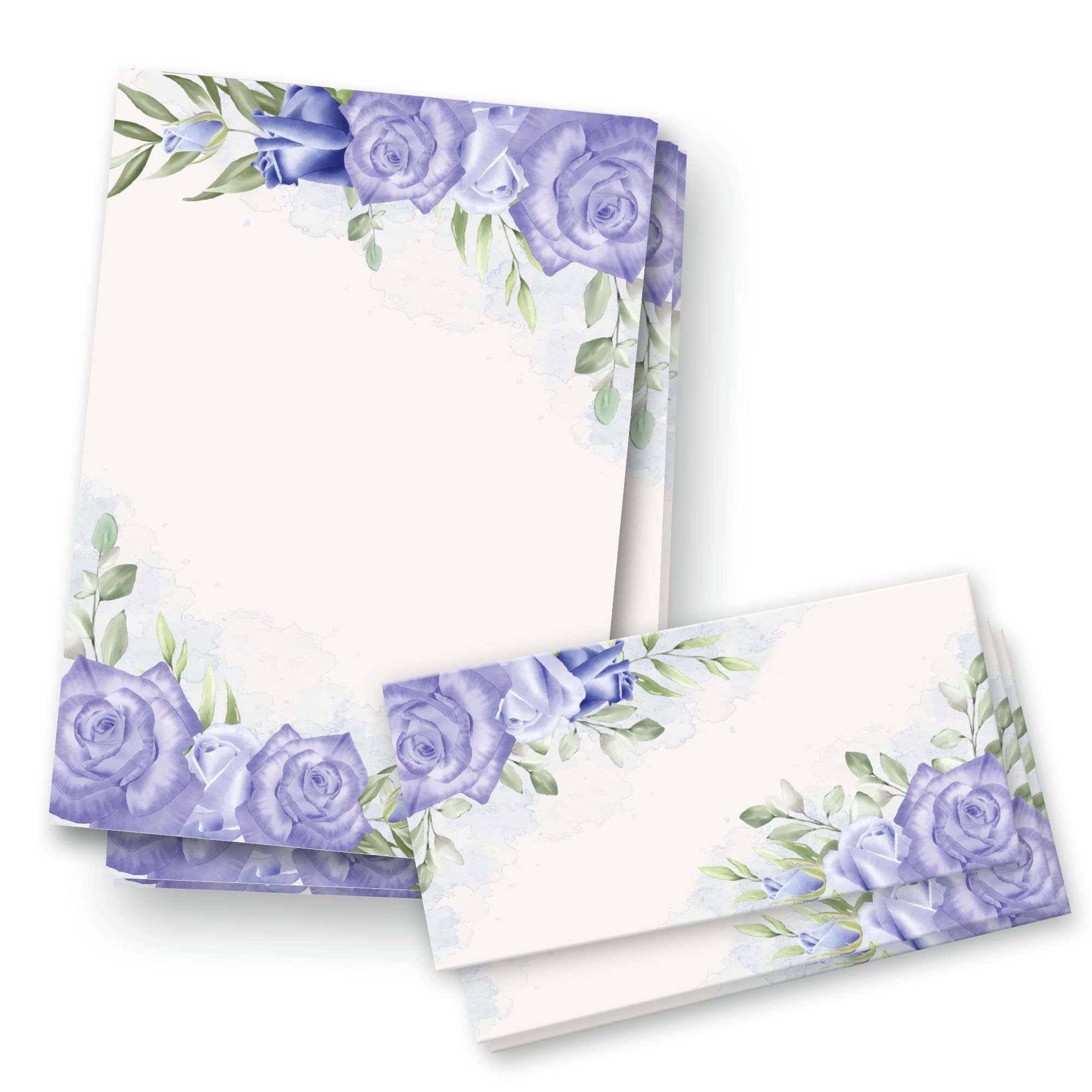 Kreative Feder Briefpapier mit Set, Set Rosen Violette A4 DIN Umschlägen 25x Briefpapier B Briefpapier passenden Set