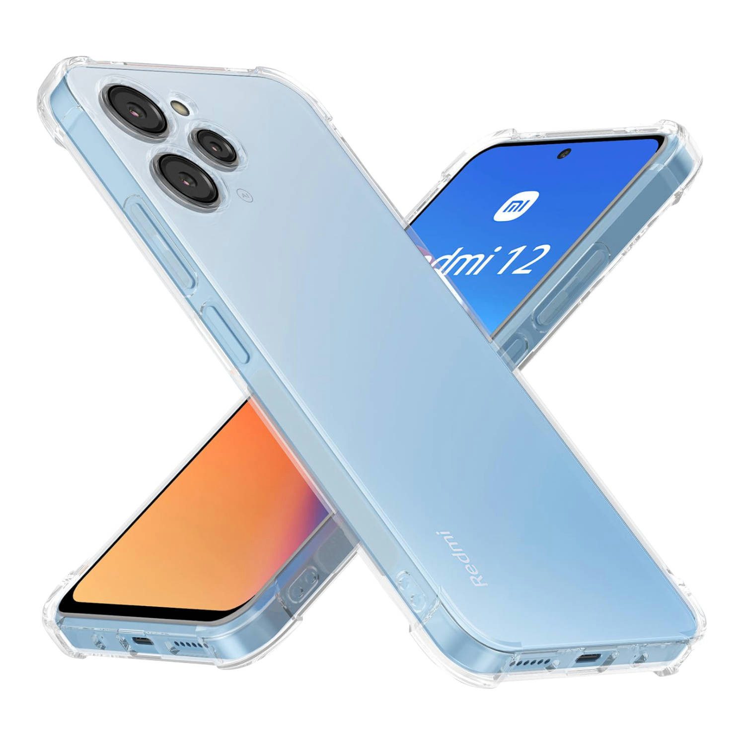 Wigento Handyhülle AUSWAHL Für Xiaomi Redmi 12 Schutz Zubehör Handy Tasche Hart Glas Neu