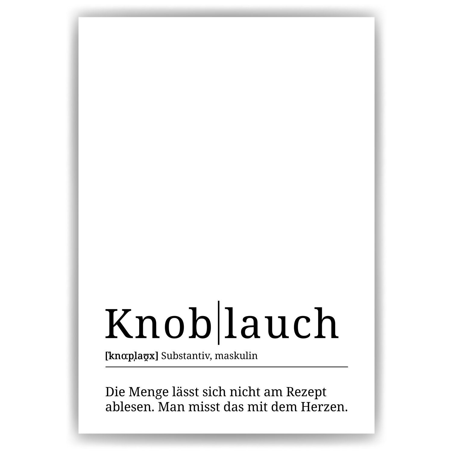 Tigerlino Poster Knoblauch Definition Wandbild Küche Koch Geschenk