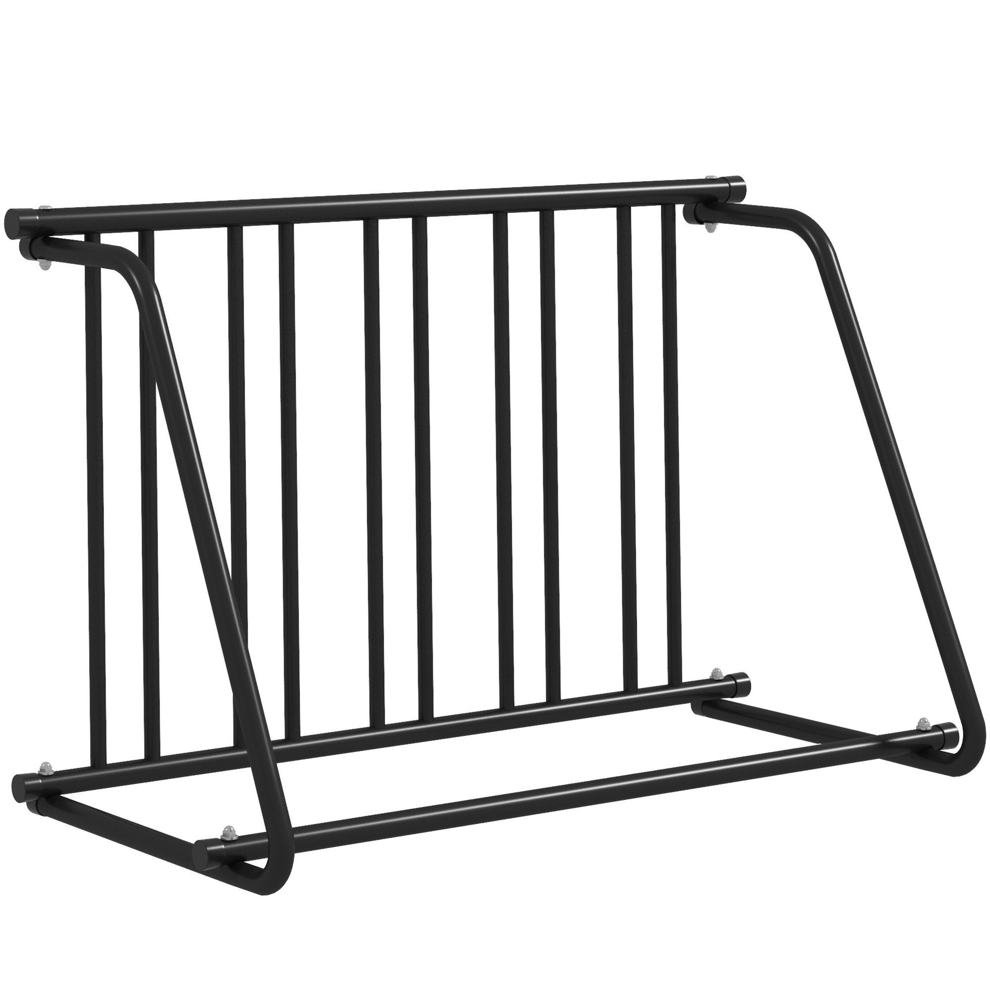 Durhand Fahrradständer Radständer Mehrfachständer bis 3 Fahrräder (Aufstellständer, 1-St., Ständer für Fahrrad), Stahl 114 x 58 x 75 cm, Schwarz