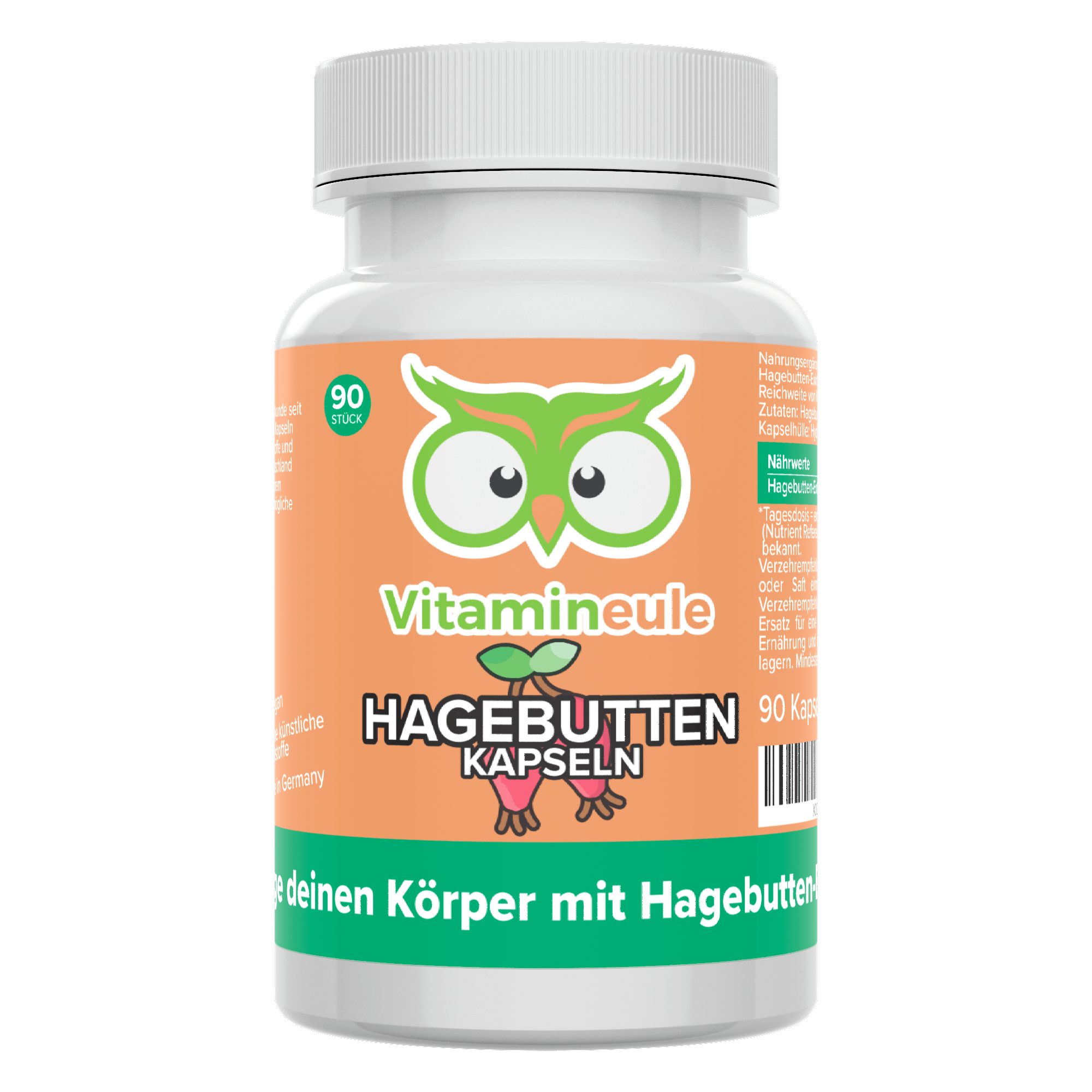 Hagebutten Kapseln - Produktion in Deutschland - 500 mg 10:1 Extrakt Kapsel