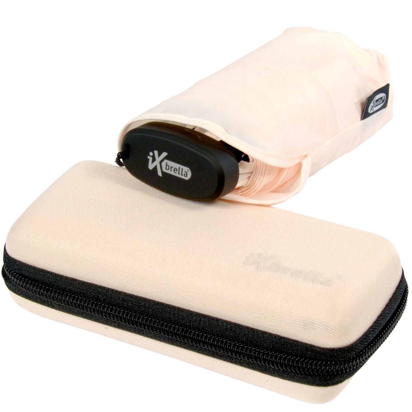 hellrosa Schirm Mini Softcase-Etui im 15 winziger Format, salt ultra-klein, iX-brella sea mit cm Handy Taschenregenschirm - Ultra