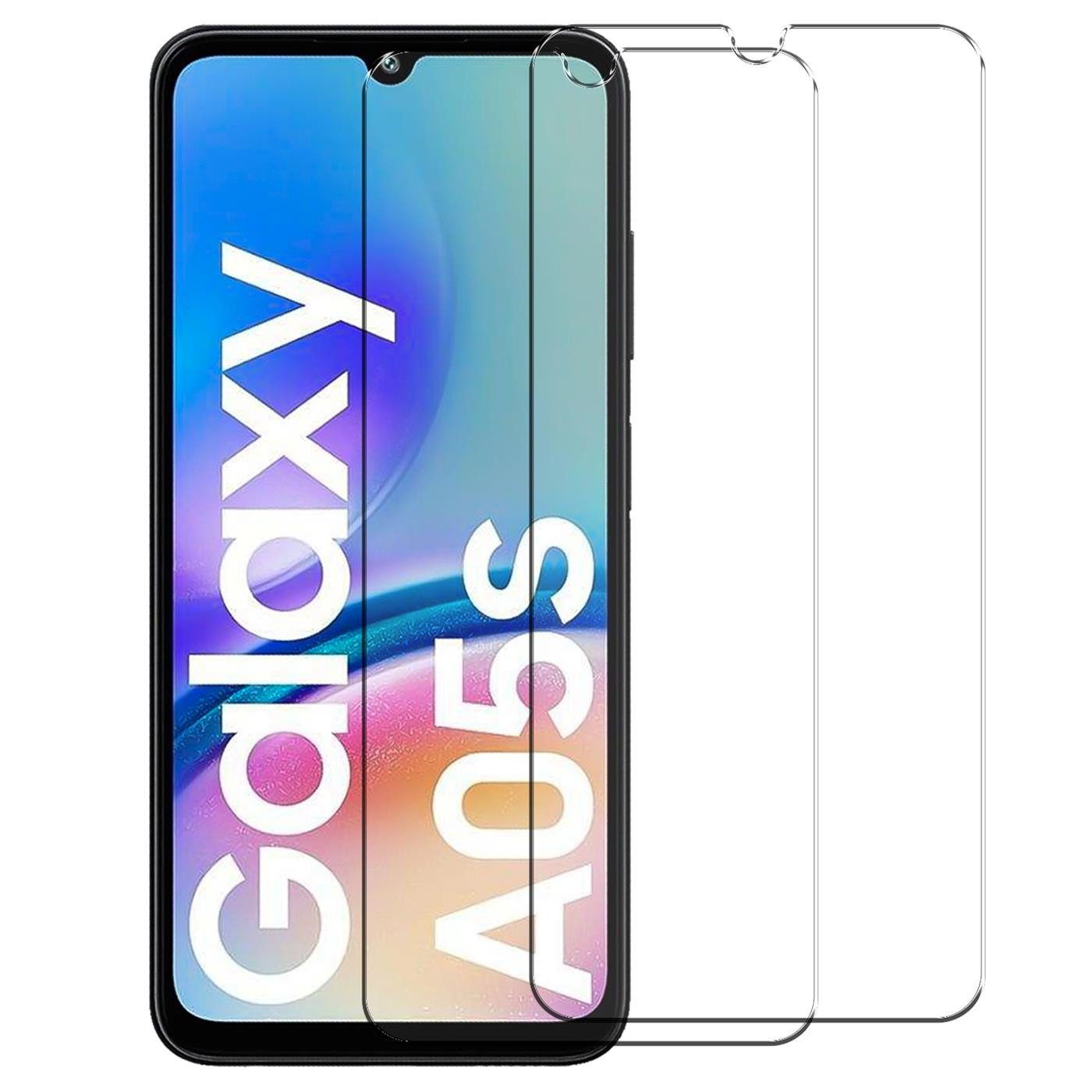CoolGadget Schutzfolie Panzerfolie für Samsung Galaxy A05s, (9H Härtegrad, 2x Schutzglas, 1xReinigungset), Panzer Schutzfolie 2 Stück für Samsung Galaxy A05s Glas Folie
