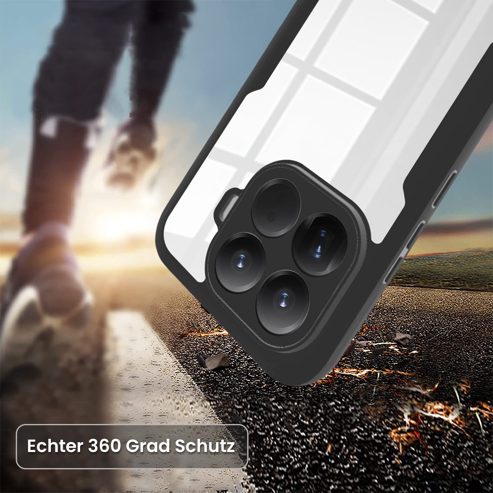 Tec-Expert Handyhülle 360 Grad Hülle für Xiaomi 15T Pro 6.83 Zoll, 6.83", Rundum Schutz Cover Case Hülle robust