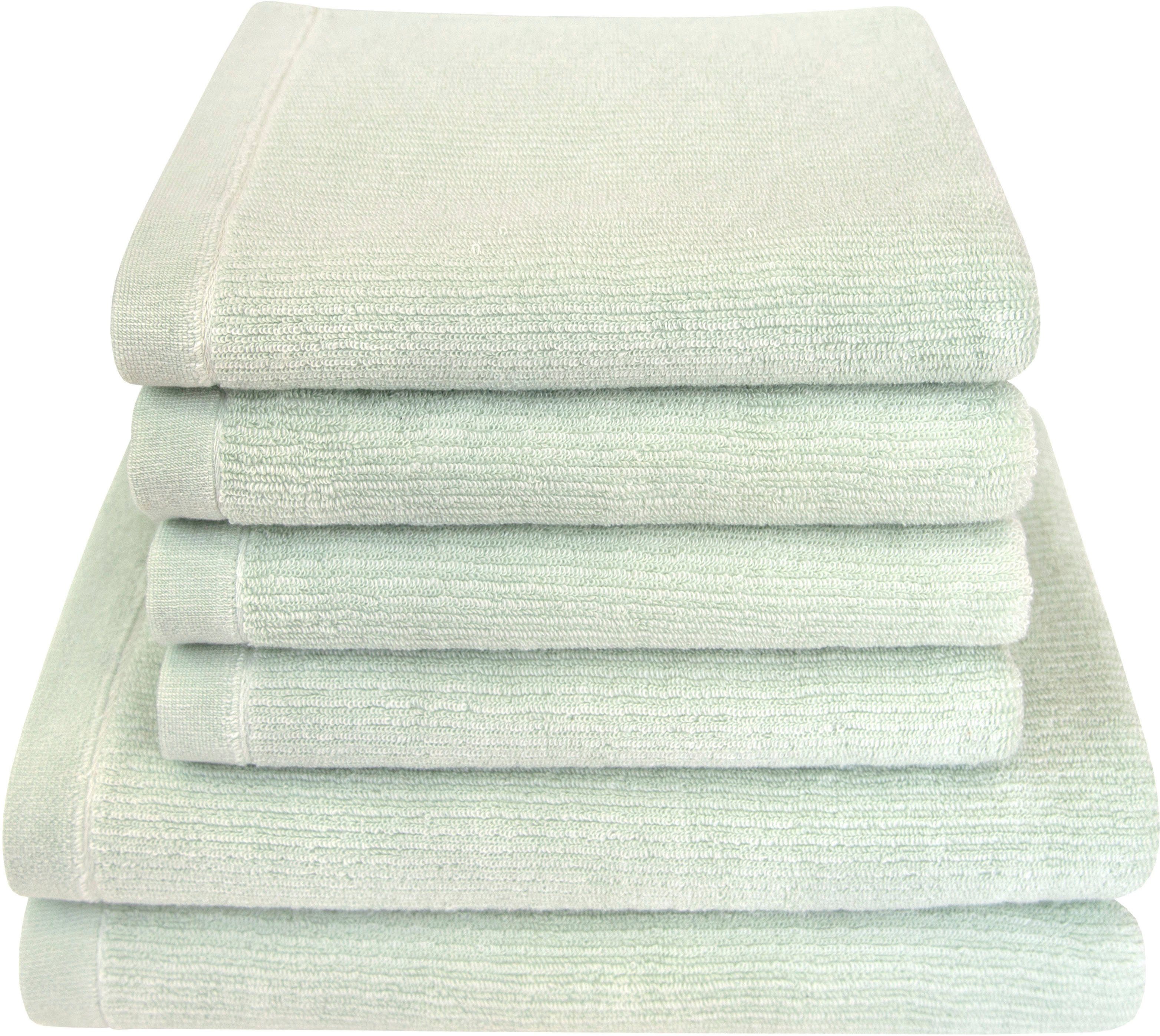 Dyckhoff Handtuch Set Landscape, Walkfrottier (Set, 6-St), 4 Handtücher (50x100cm), 2 Duschtücher (70x140cm)