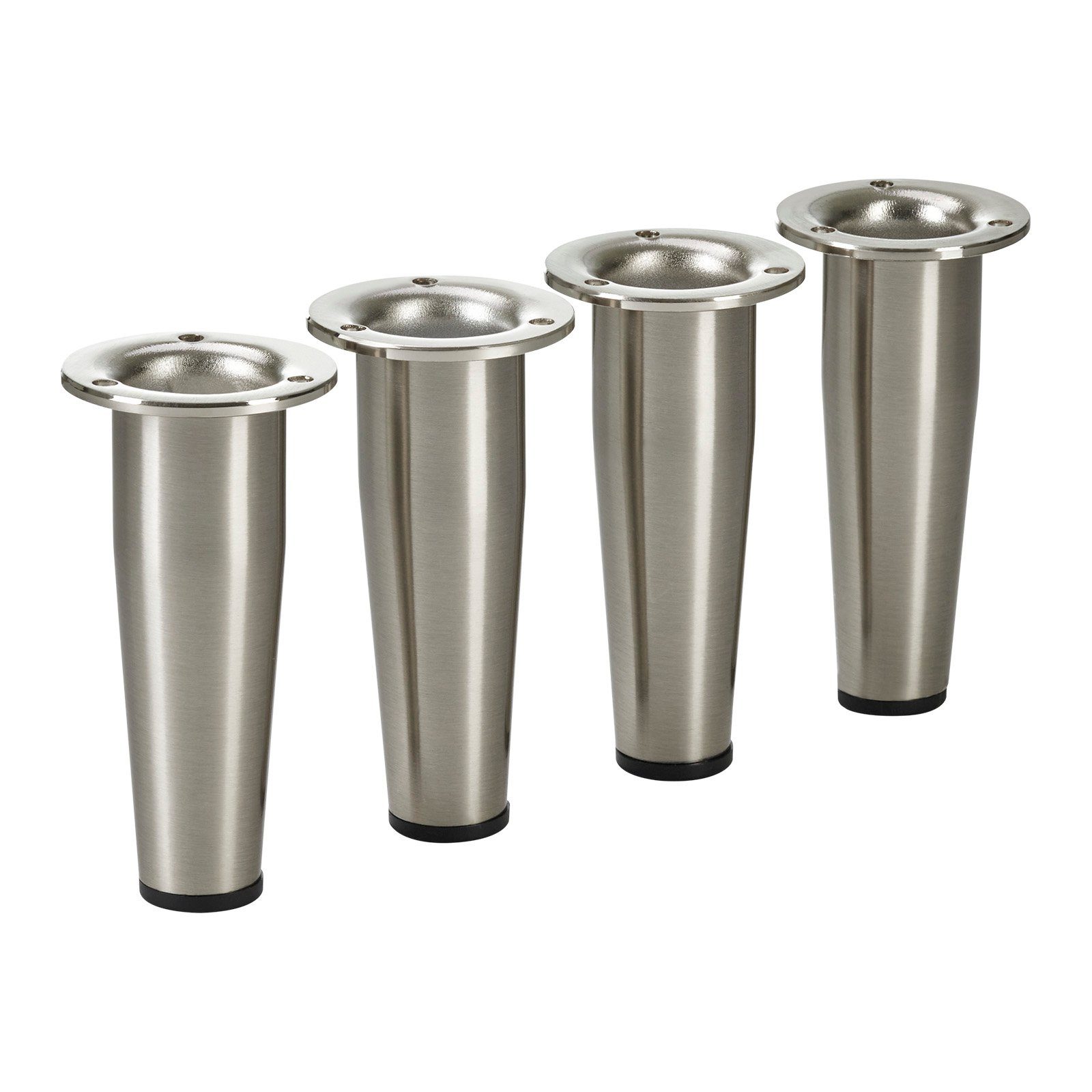 SO-TECH® Möbelfuß FOX-TROT höhenverstellbar um max. 12 mm, (Spar-Set, 4-St), Höhe 80 mm Edelstahloptik