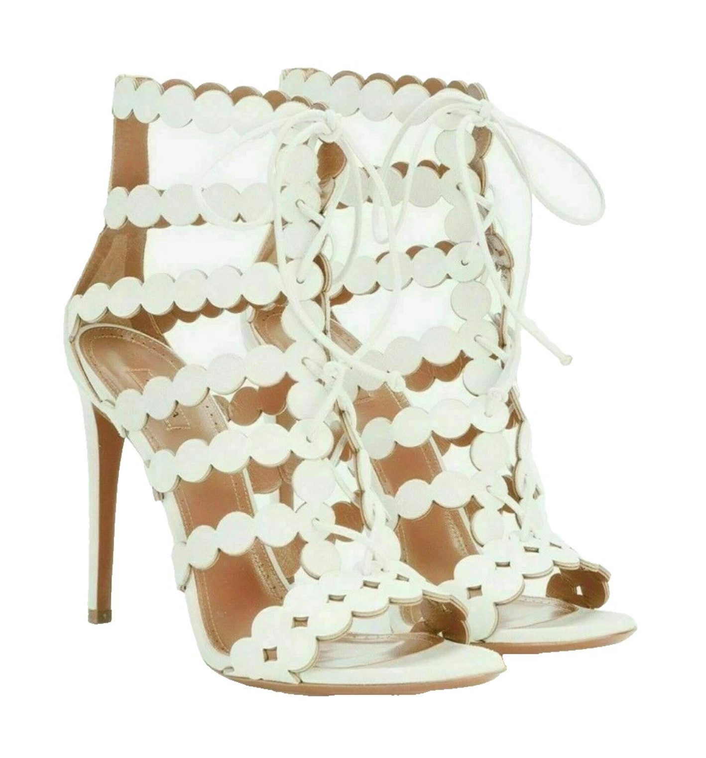 ALAÏA PARIS Высокие каблуки Sandale Высокие каблуки Cut-Out Lace-Up Gr. 39, Made in Italy Туфли Stilvolles Kreismuster in aufwendiger Verarbeitung Laser Cut