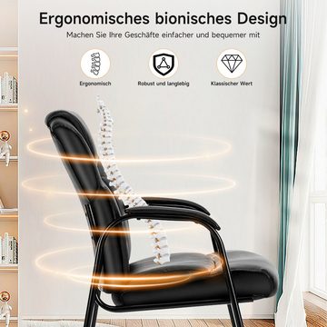 JOEAIS Besucherstuhl 2 Stück Konferenzstuhl Stuhl Freischwinger mit Armlehne Bürostuhl (Ergonomisch Bürosessel), Chefsessel Schreibtischstuhl Stuhl Office Chair Computerstuhl