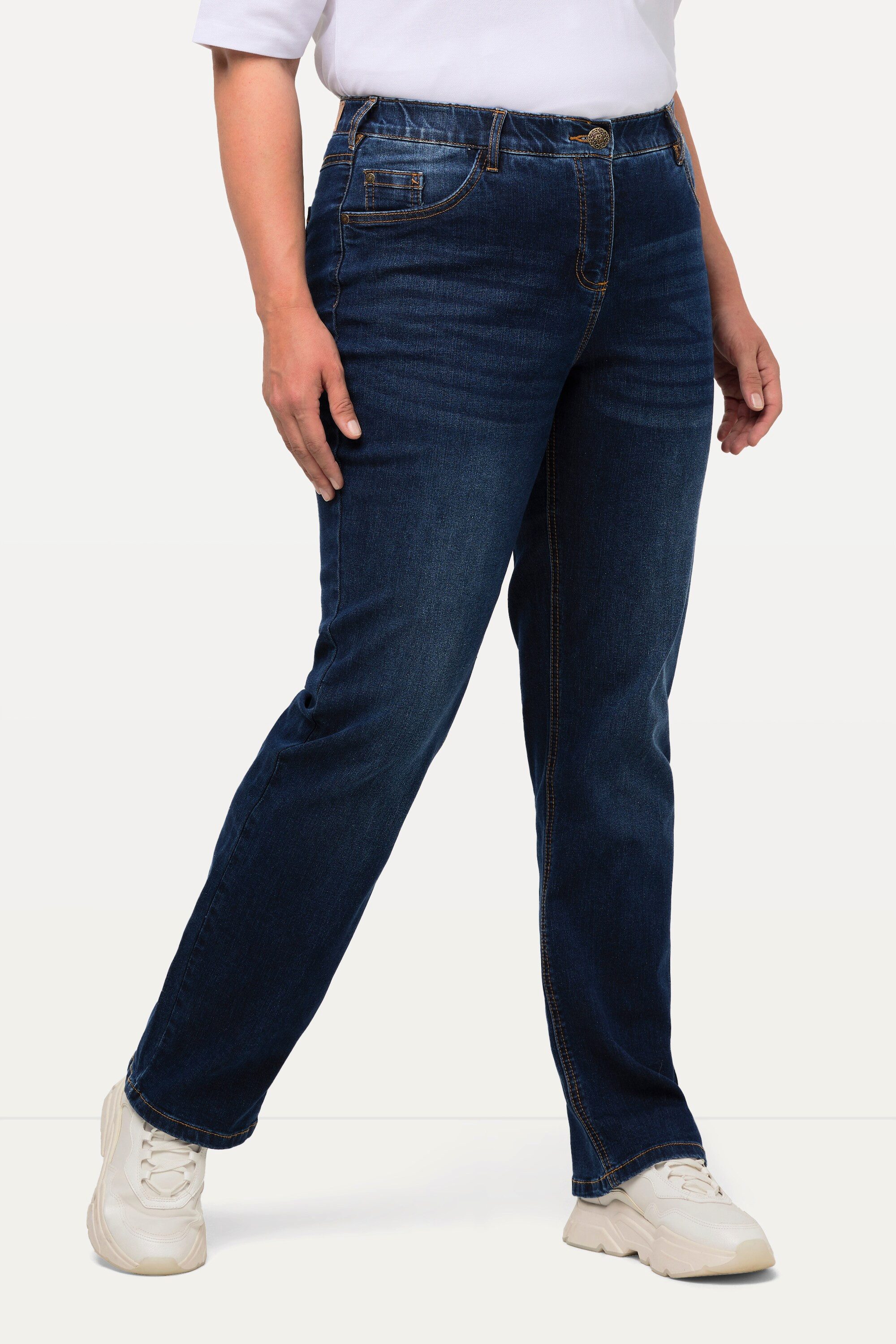 Ulla Popken Funktionshose Jeans Mandy gerade 5-Pocket-Form Komfortbund günstig online kaufen