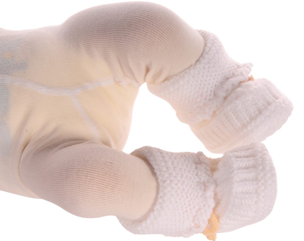 La Bortini Füßlinge Baby Strickschuhe Socken ab 0Mon Stricksocken in Weiß weich, warm, in Rosa, für Neugeborene