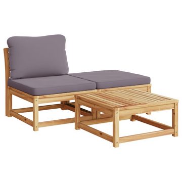 vidaXL Loungesofa 8-tlg. Garten-Lounge-Set mit Kissen Massivholz Akazie, 1 Teile